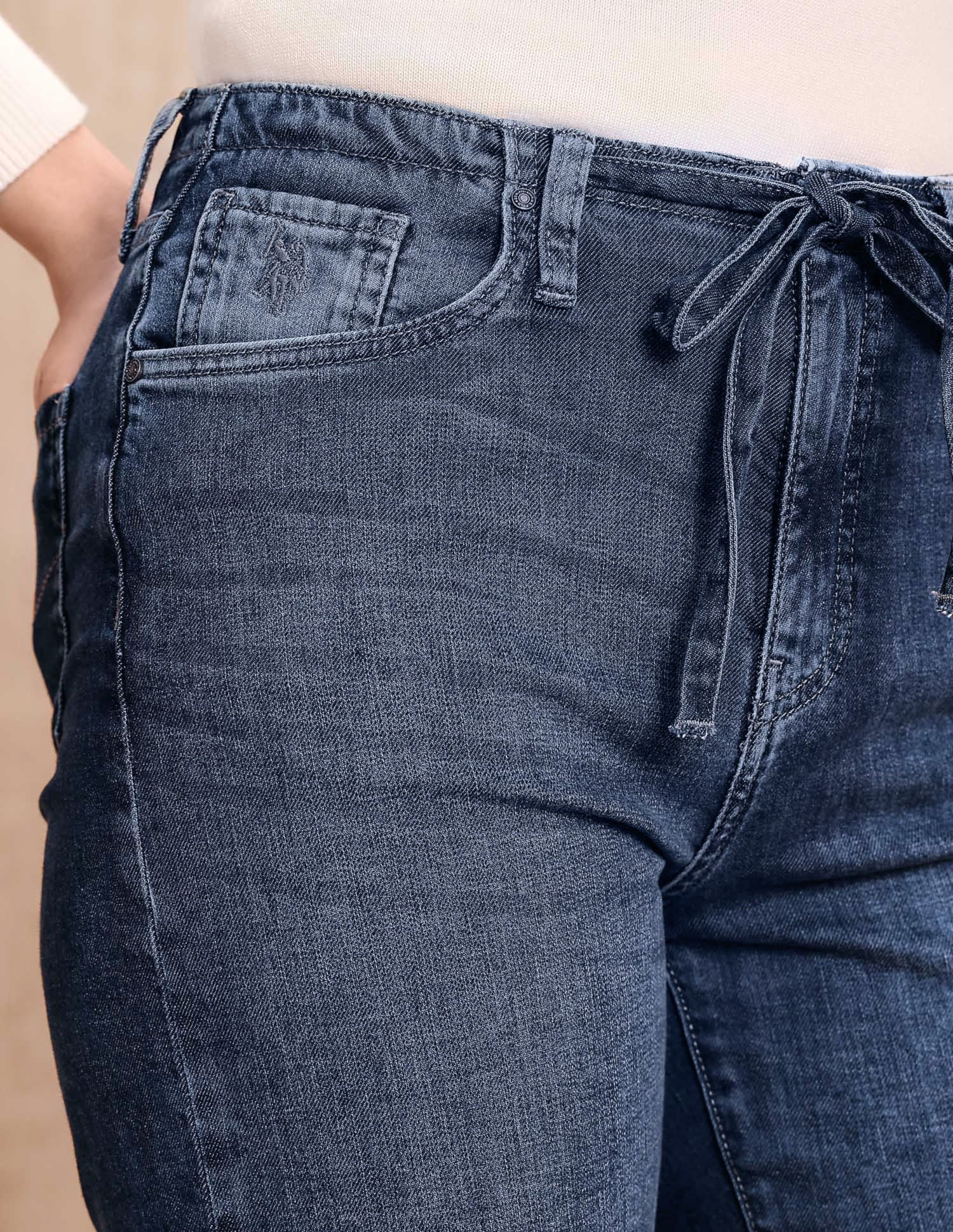 High Rise Straight Fit Jeans Blue - U.S. POLO ASSN. | Large