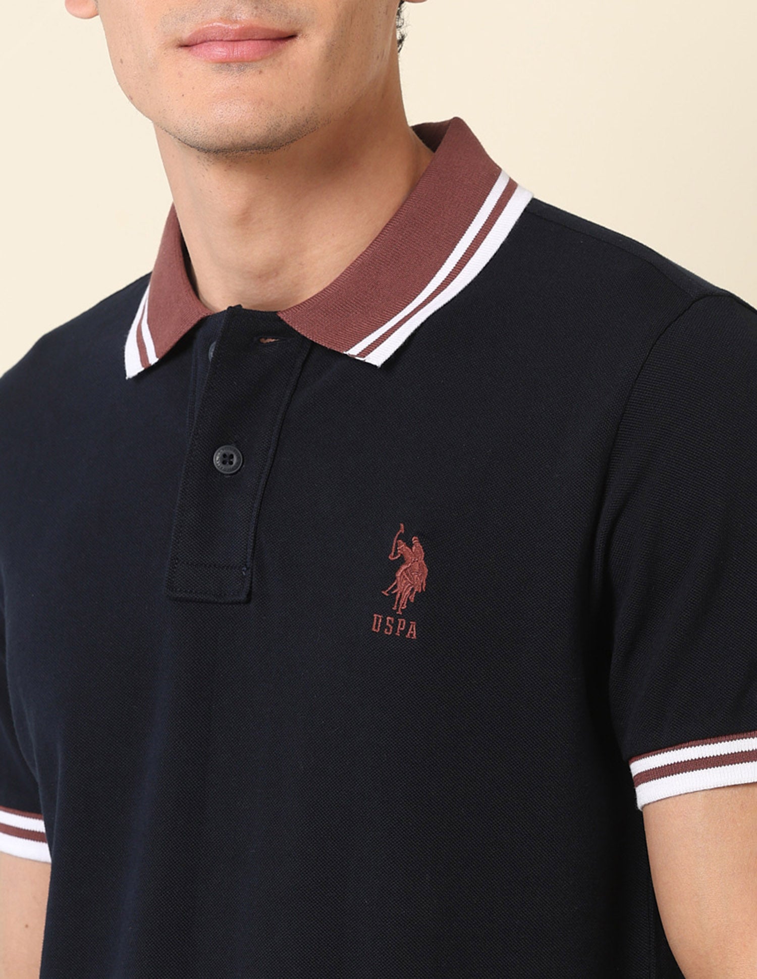 Pure Cotton Slim Fit Classic Polo Shirt Navy - U.S. Polo Assn. India | Large
