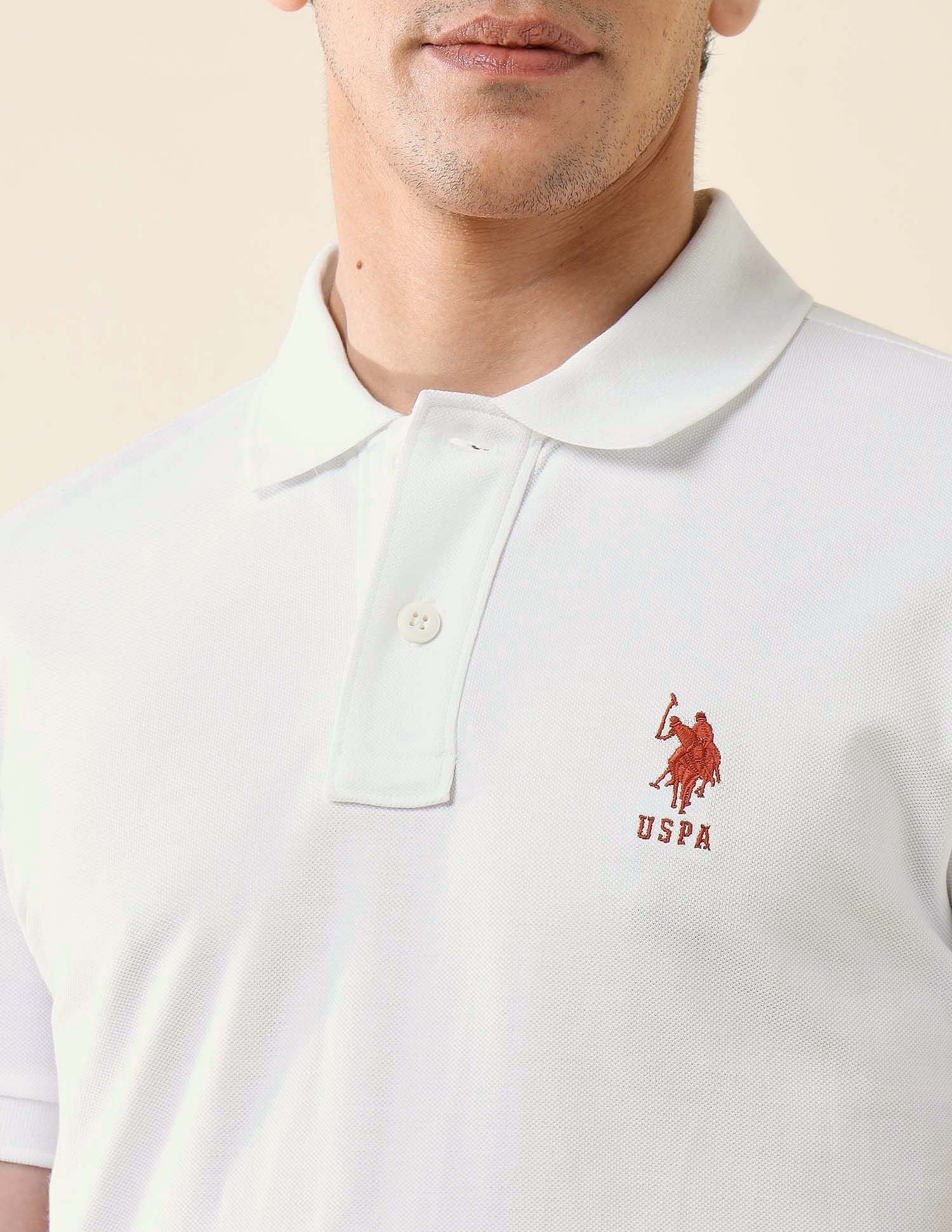 Pure Cotton Slim Fit Polo Shirt White - U.S. Polo Assn. India | Large