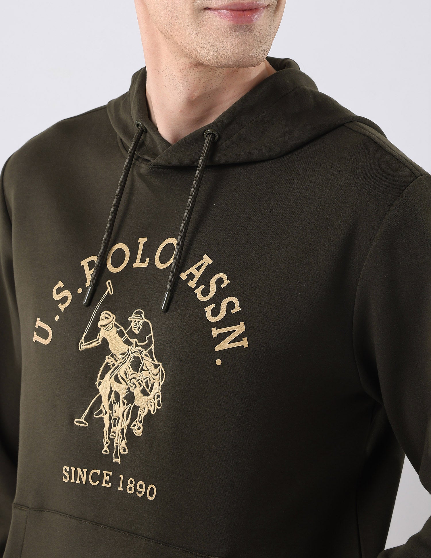 Brand Embroidered Hooded Sweatshirt Olive - U.S. POLO ASSN. | Large