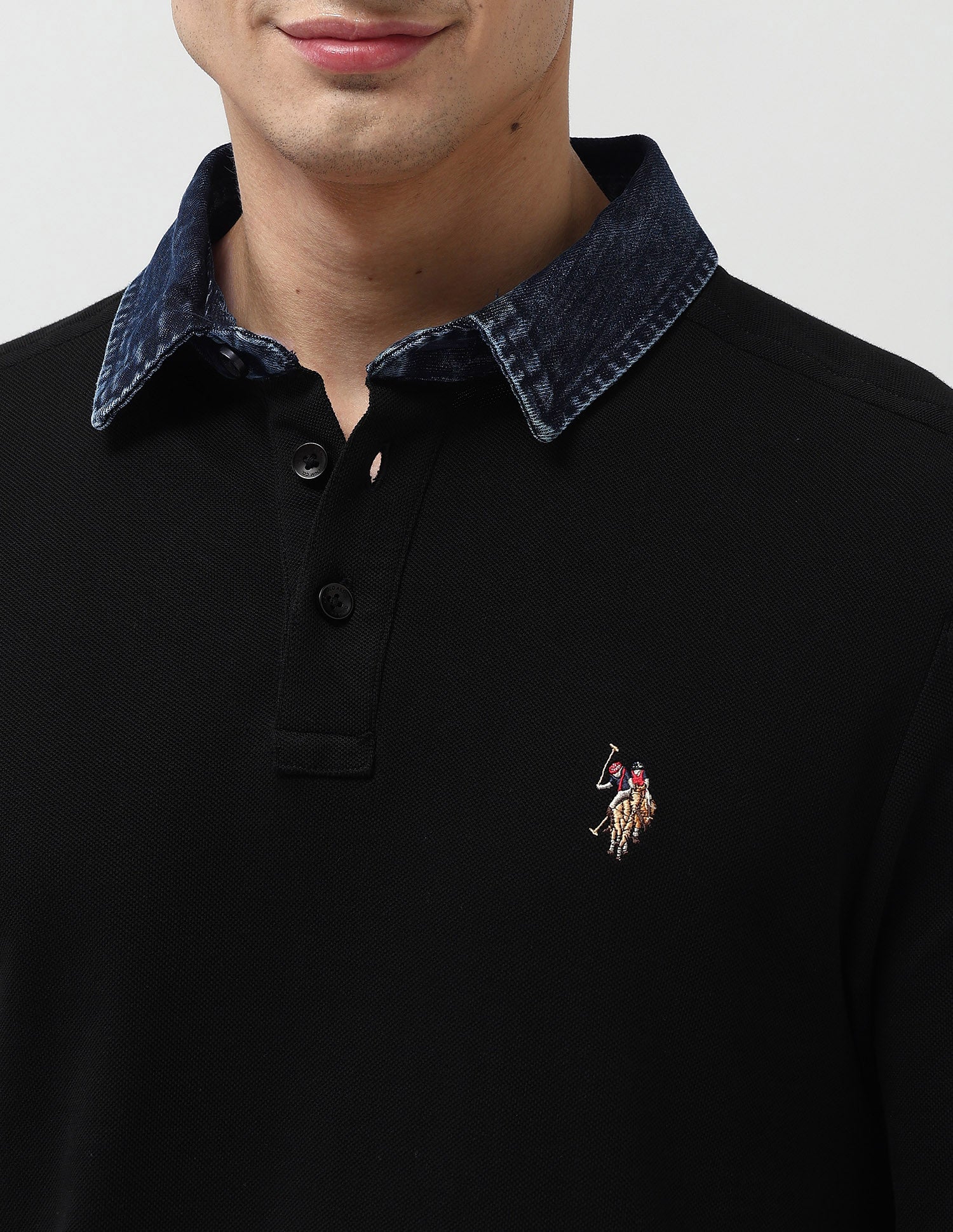 Solid Muscle Fit Polo Shirt Black - U.S. POLO ASSN. | Large