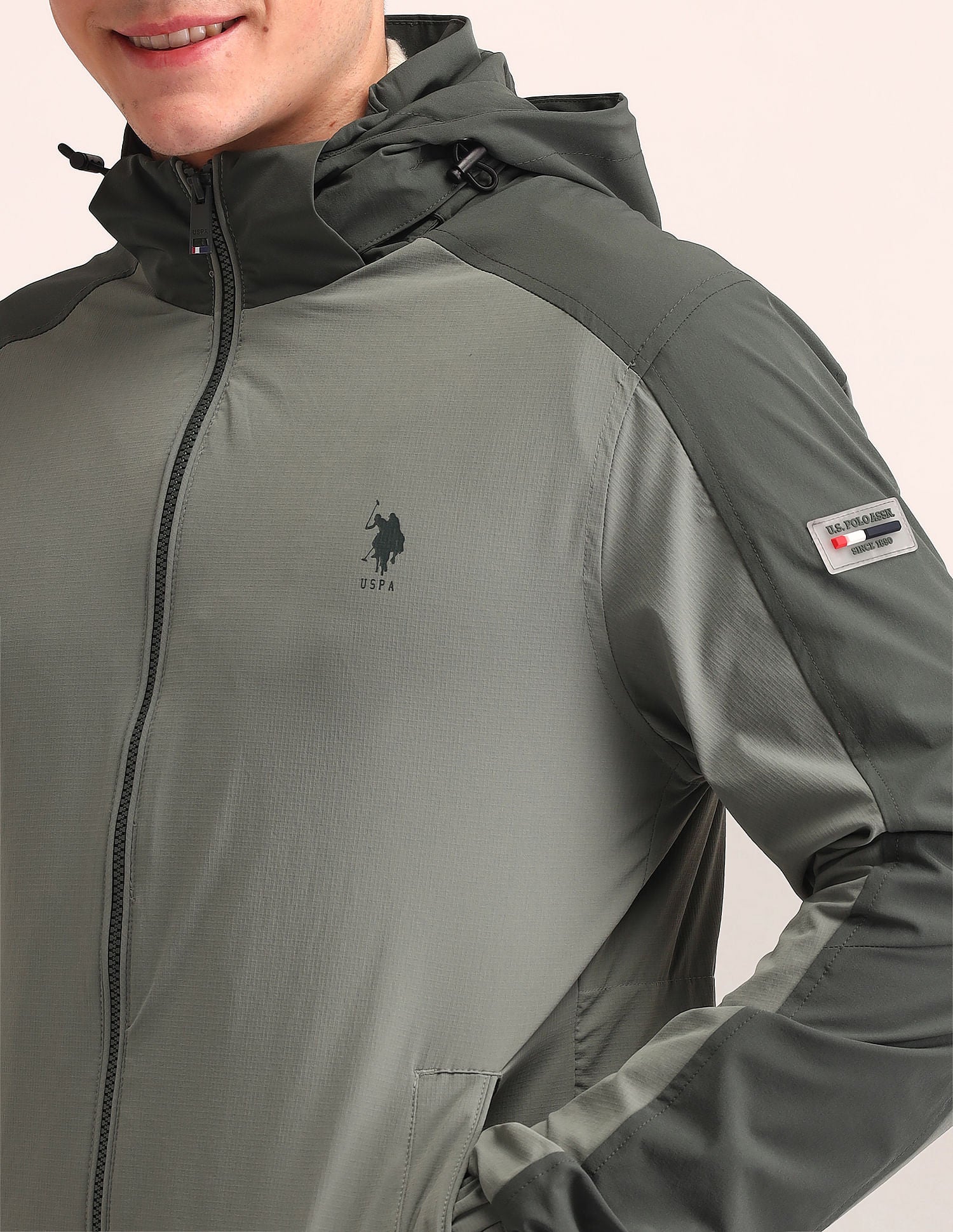 Regular Fit Solid Bomber Jacket Sage Green - U.S. POLO ASSN. | Large