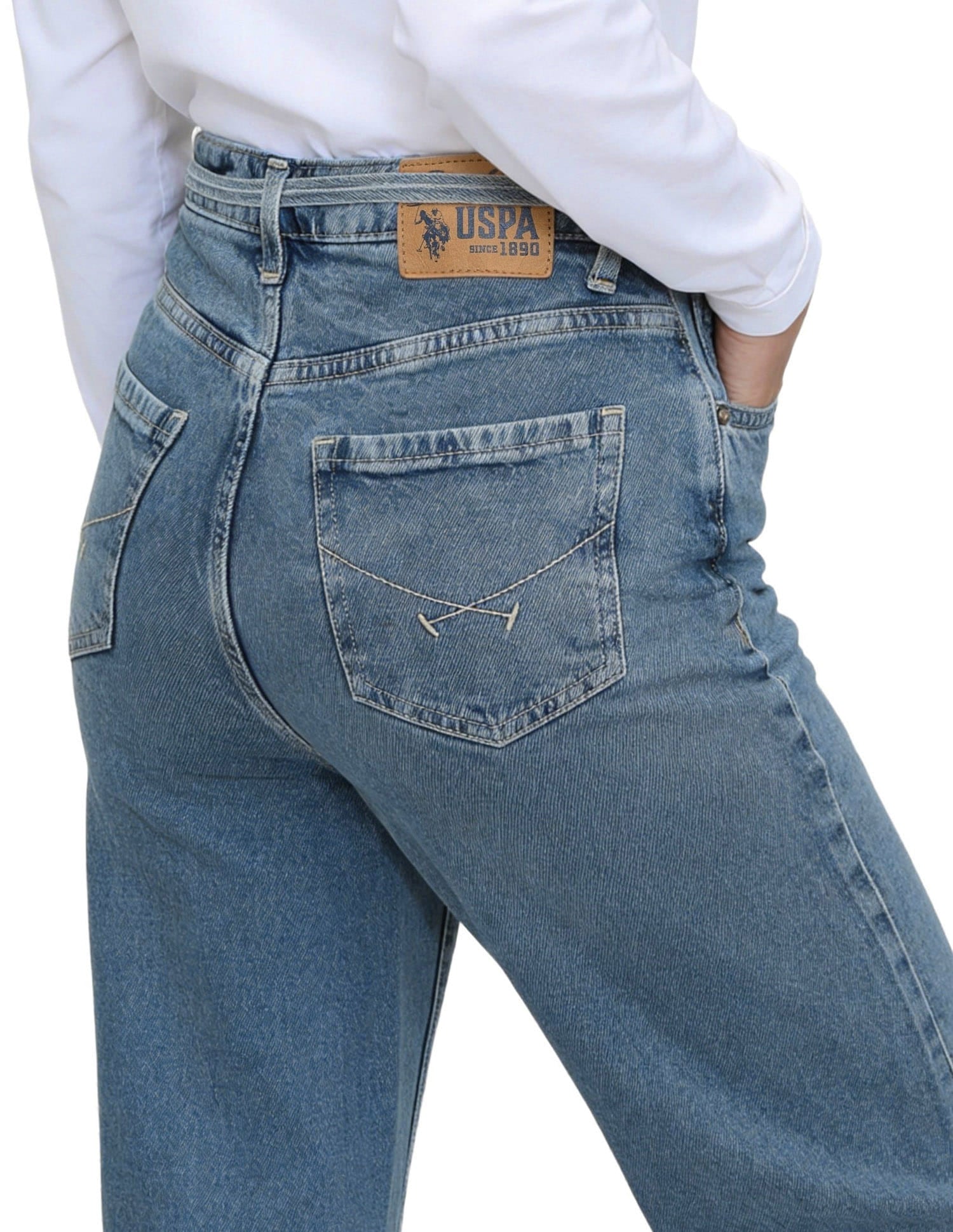 High Rise Straight Fit Jeans Blue - U.S. Polo Assn. India | Large