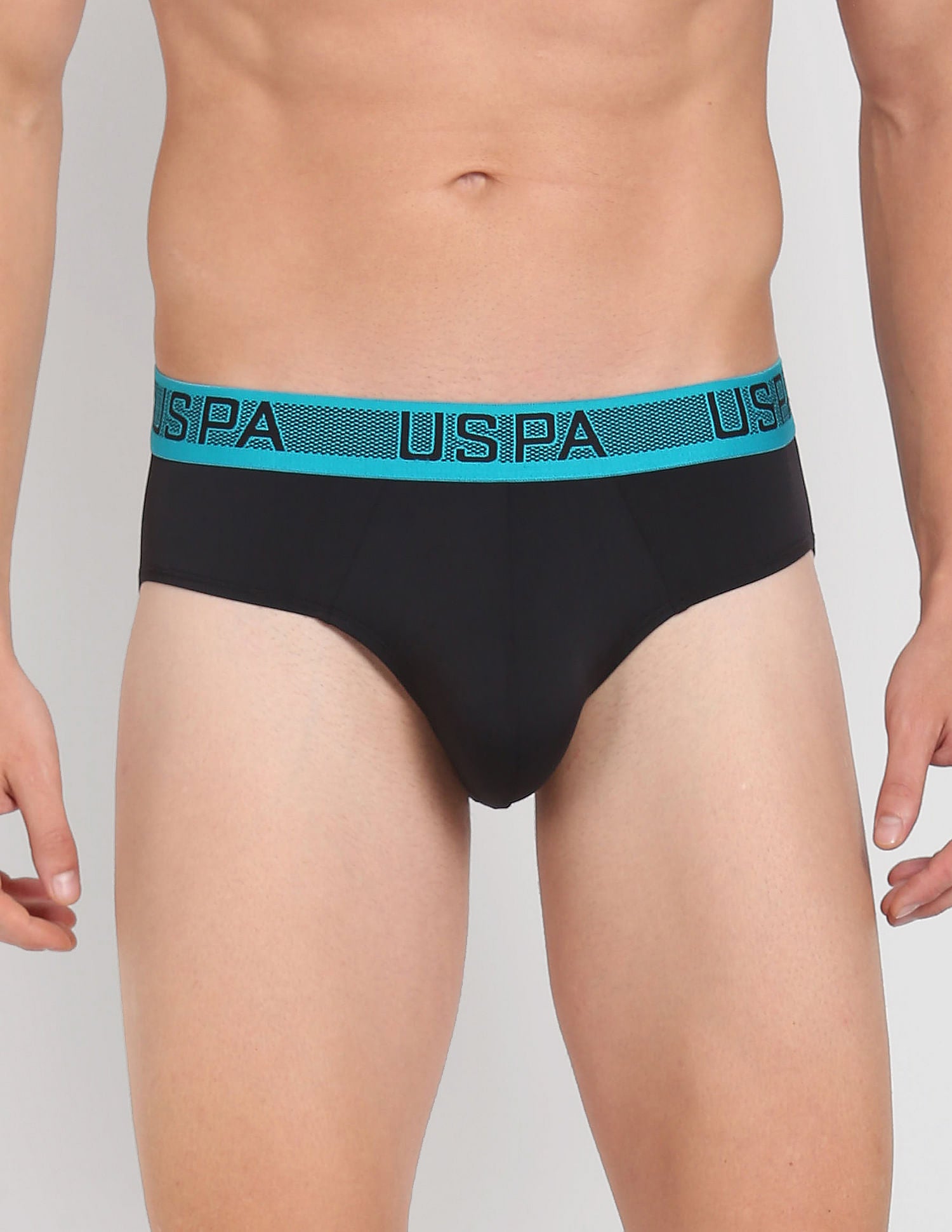 Nylon Spandex Solid I708 Active Briefs - Pack Of 1 Black - U.S. POLO ASSN. | Large