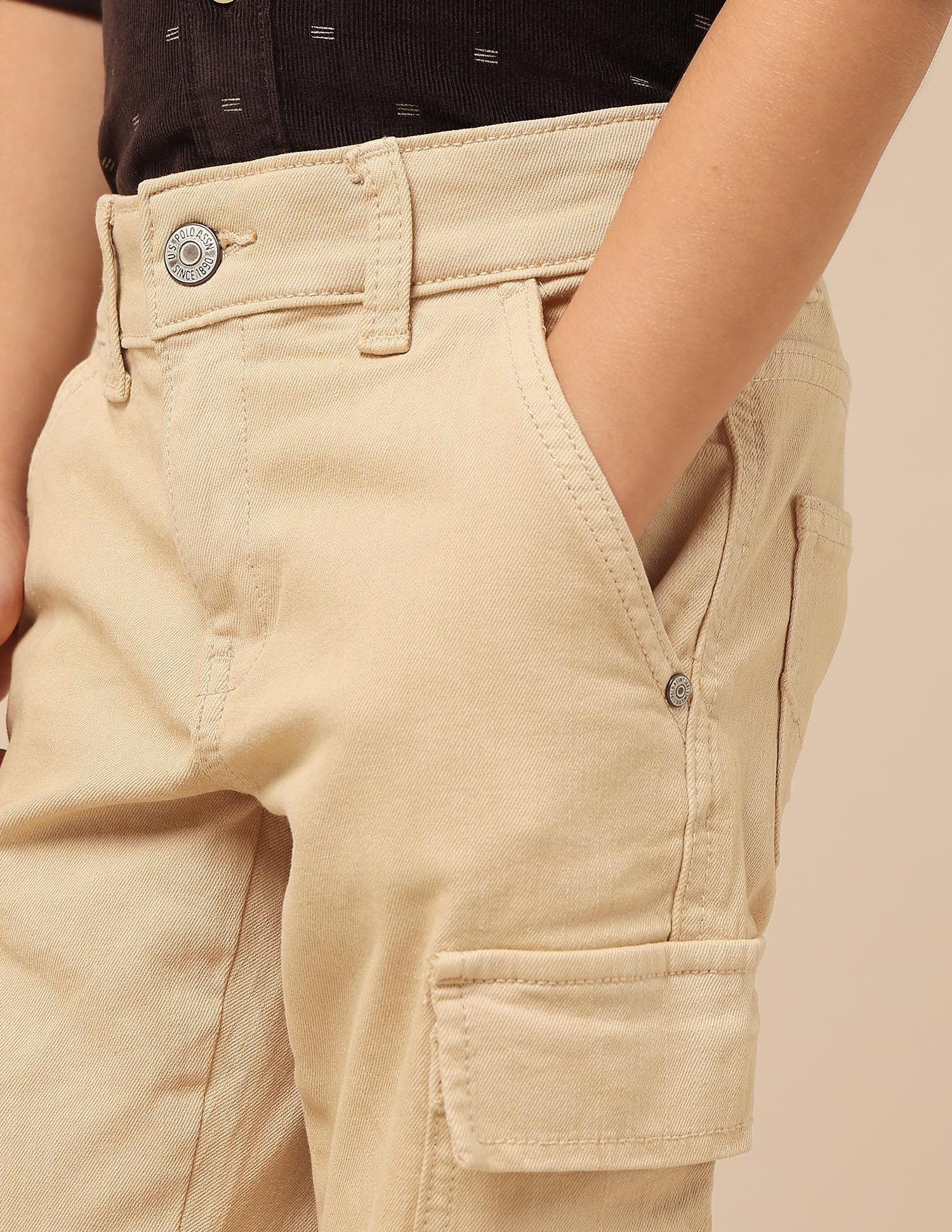 Boys Mid Rise Relaxed Fit Jeans Khaki - U.S. POLO ASSN. | Large