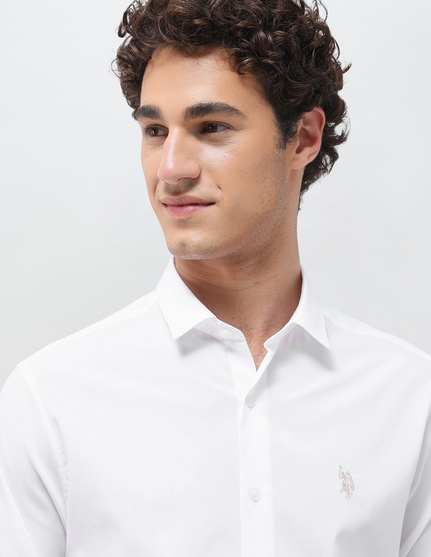 Solid Tailored Fit Shirt White - U.S. Polo Assn. India | Large