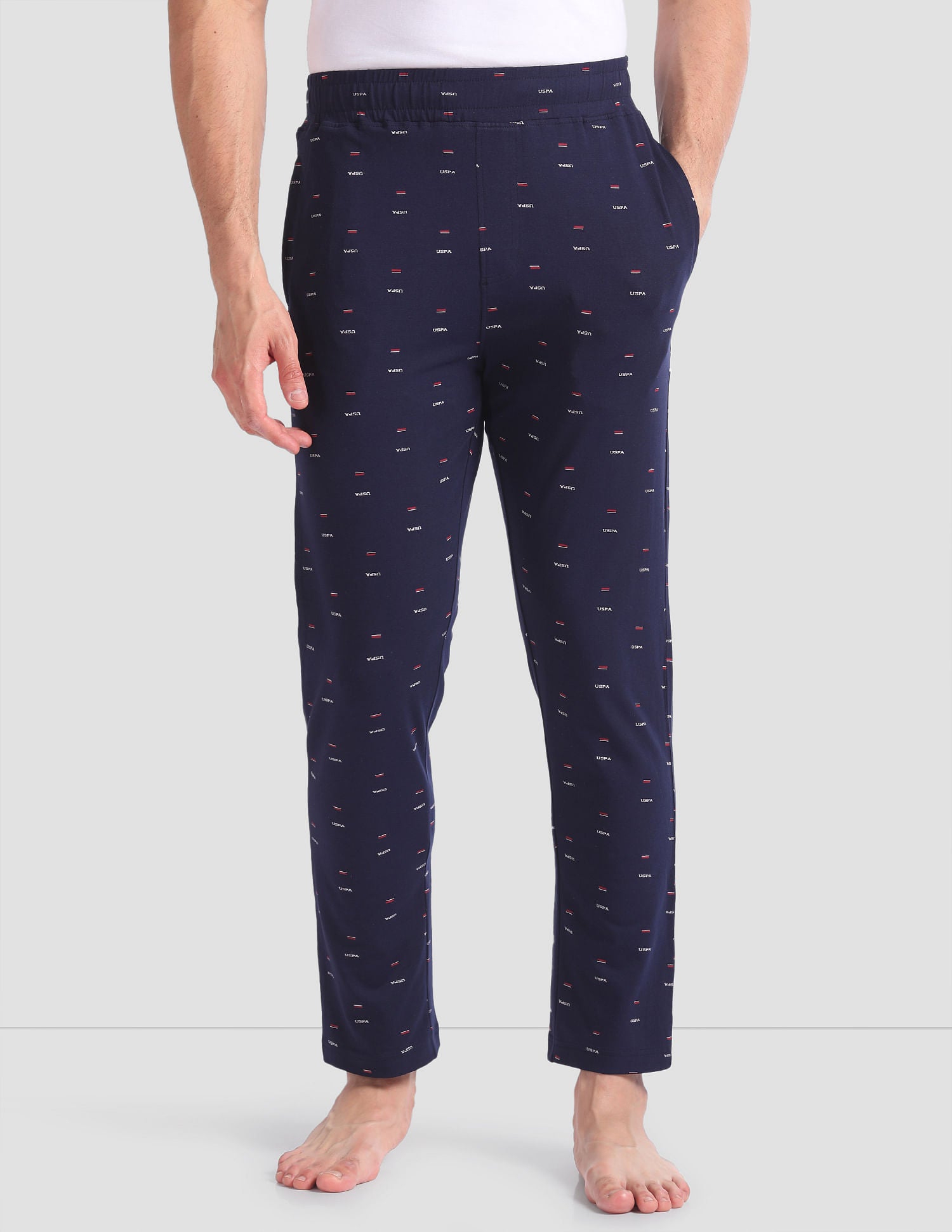 All Over Print OELP2 Lounge Track Pants - Pack Of 1 Navy - U.S. POLO ASSN. | Large
