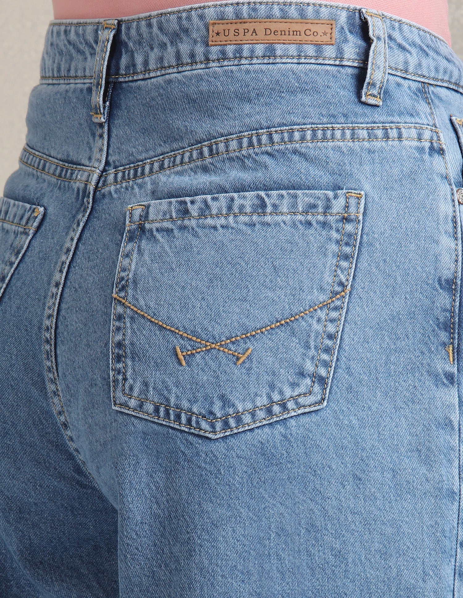 Wide Leg Fit Blue Jeans Blue - U.S. POLO ASSN. | Large