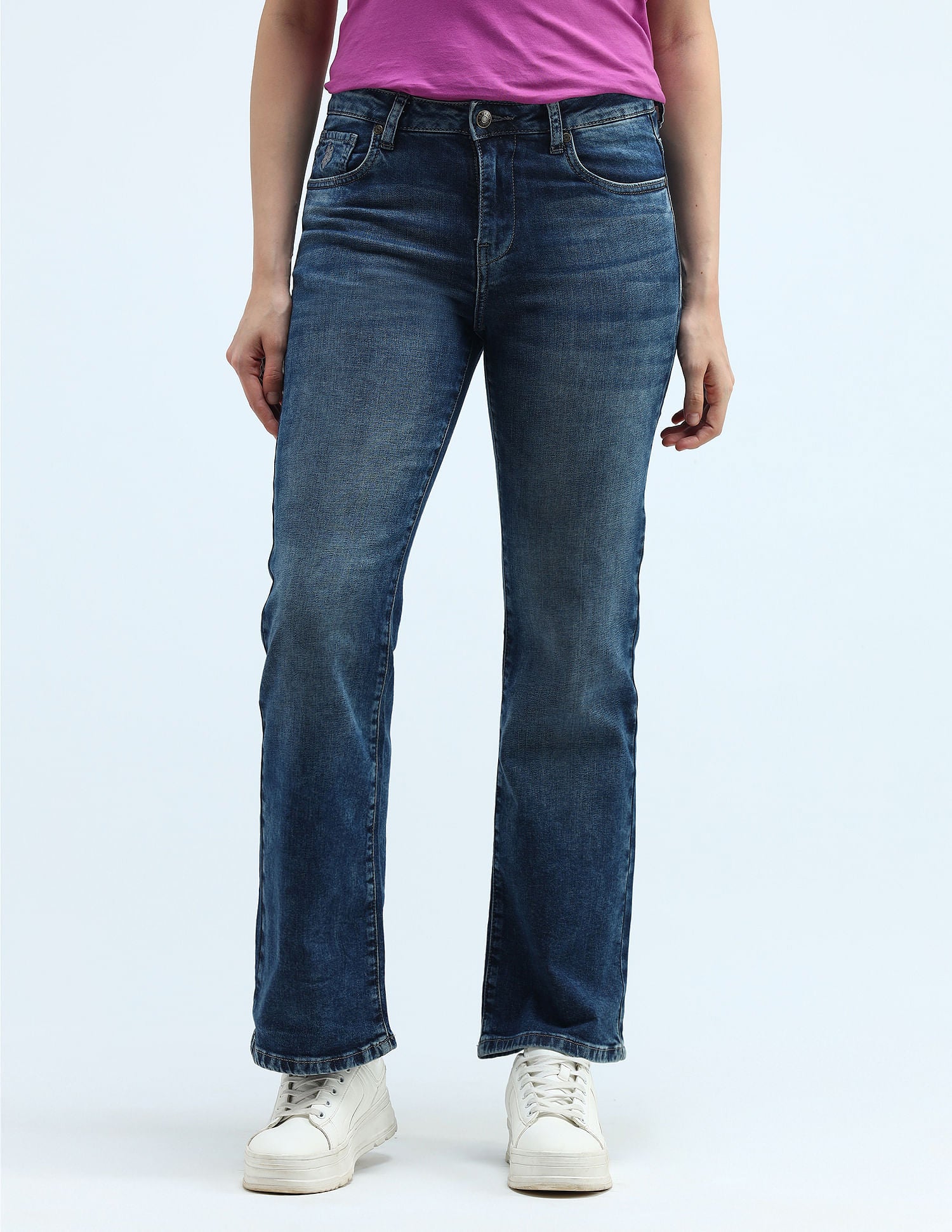 Mid Rise Boot Cut Jeans Dark Blue - U.S. Polo Assn. India | Large