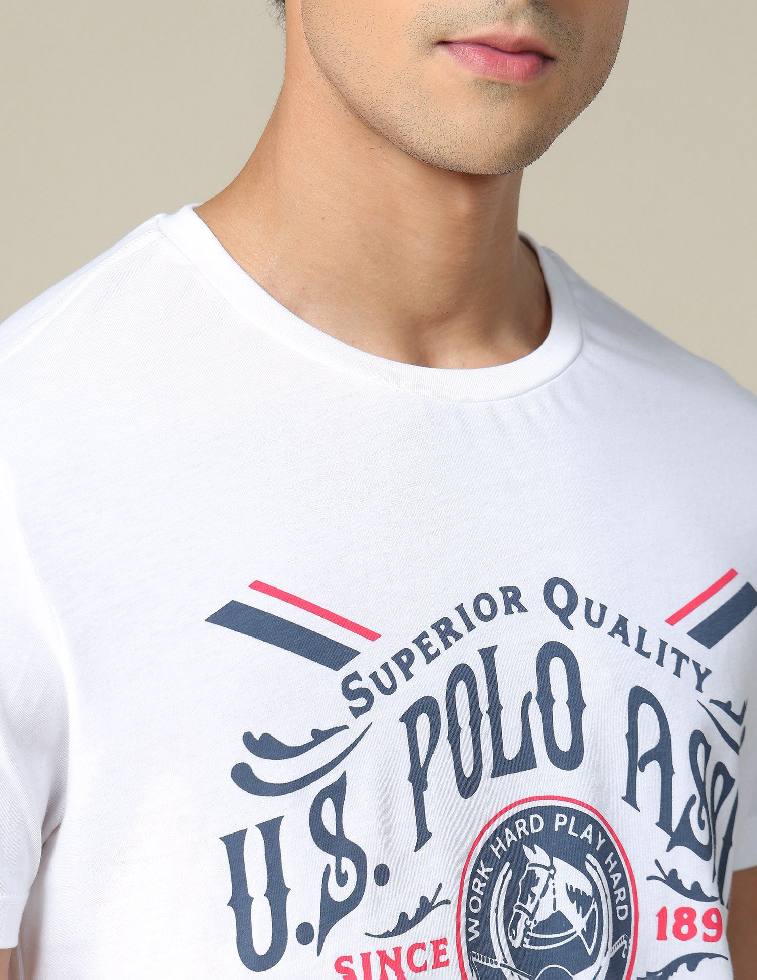 Brand Print Slim Fit T-Shirt White - U.S. POLO ASSN. | Large