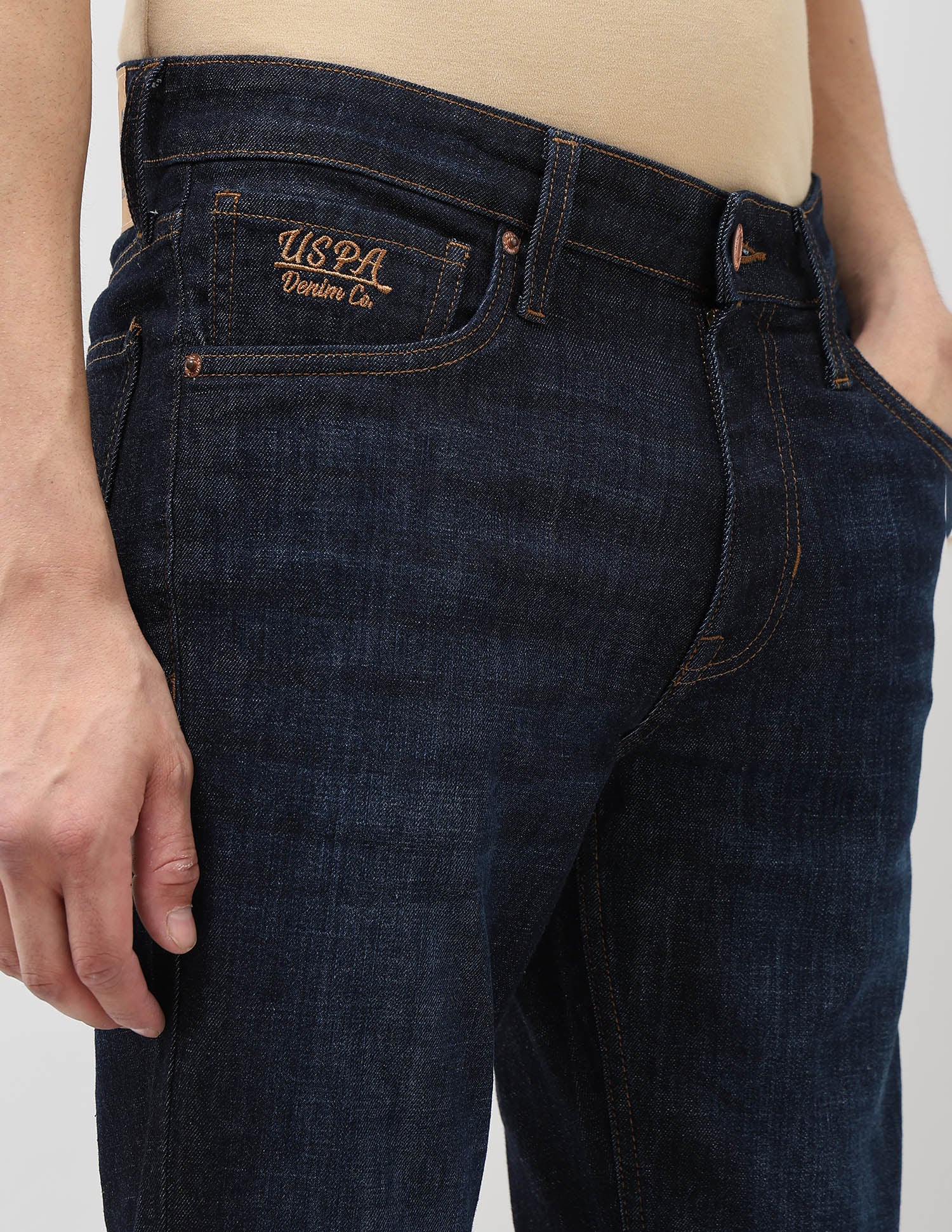 Brandon Slim Tapered Fit Mid Rise Jeans Indigo - U.S. POLO ASSN. | Large