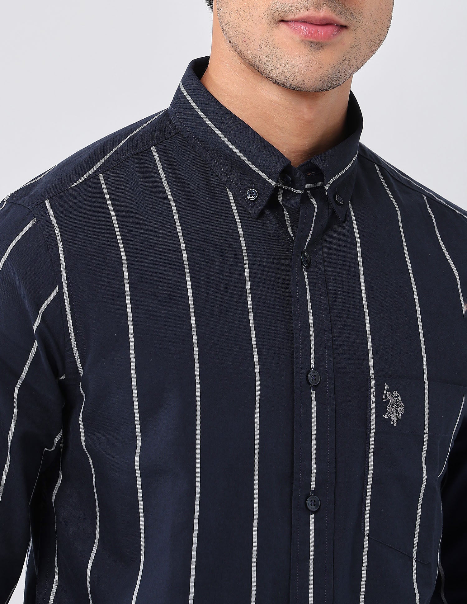 Vertical Striped 135Th Shirt Navy - U.S. Polo Assn. India | Large