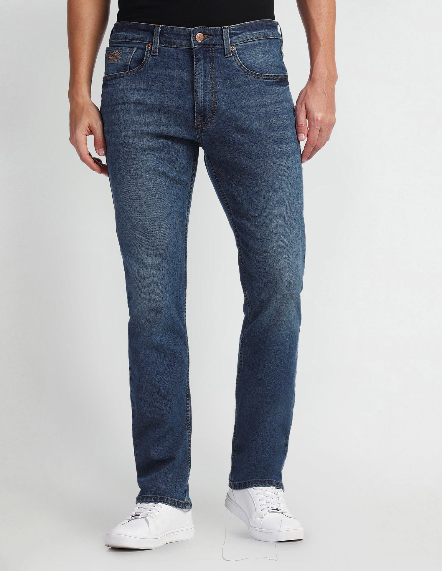 Harold Slim Straight Fit Blue Jeans Blue - U.S. Polo Assn. India | Large