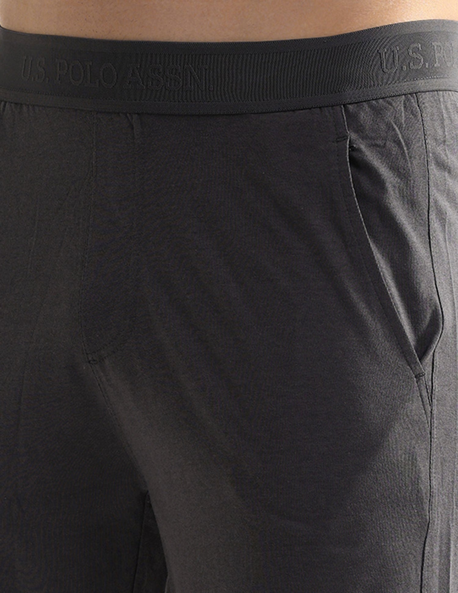 Mid Rise Solid LS001 Shorts - Pack Of 1 Asphalt - U.S. POLO ASSN. | Large