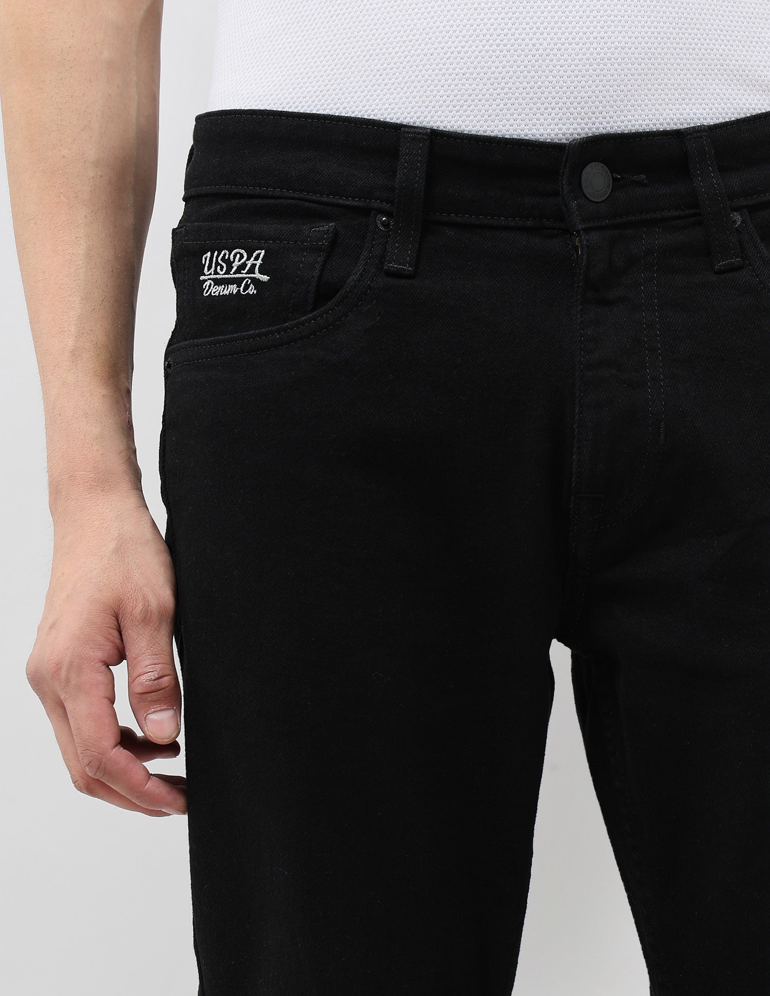 Brandon Slim Tapered Fit Mid Rise Jeans Black - U.S. POLO ASSN. | Large