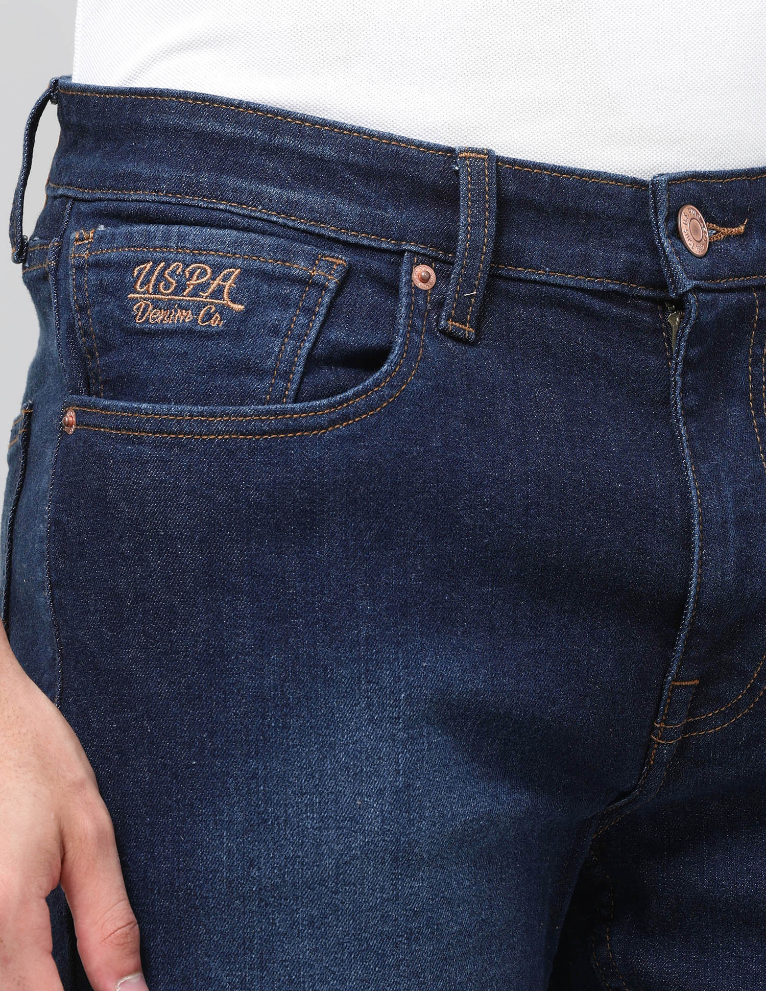 Harold Slim Straight Fit Blue Jeans Dark Blue - U.S. Polo Assn. India | Large