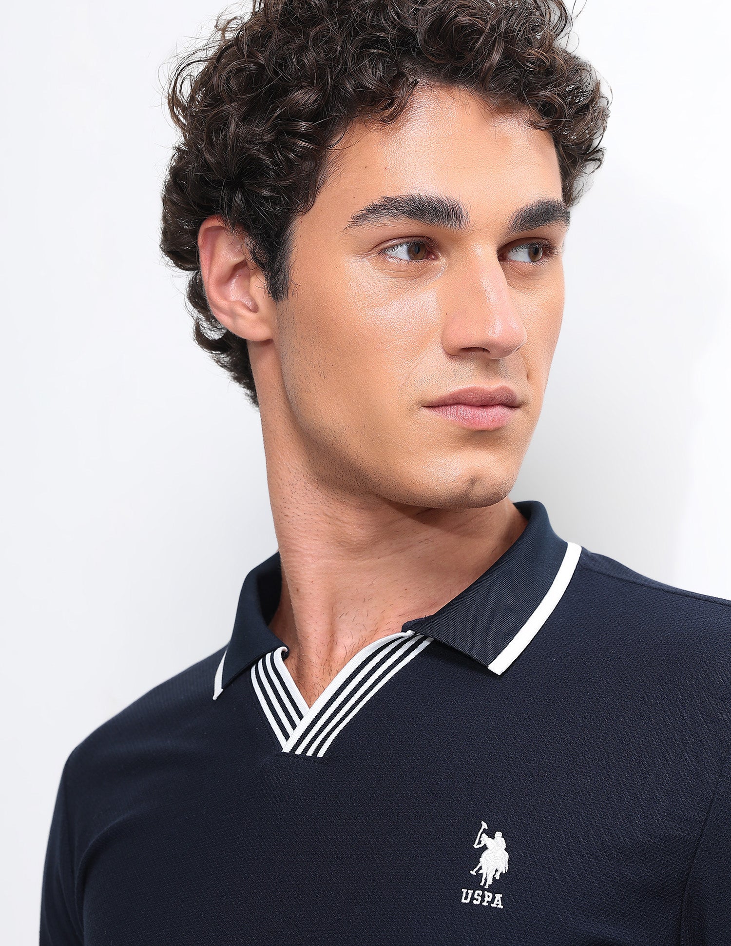 Solid Slim Fit Polo Shirt Navy - U.S. Polo Assn. India | Large