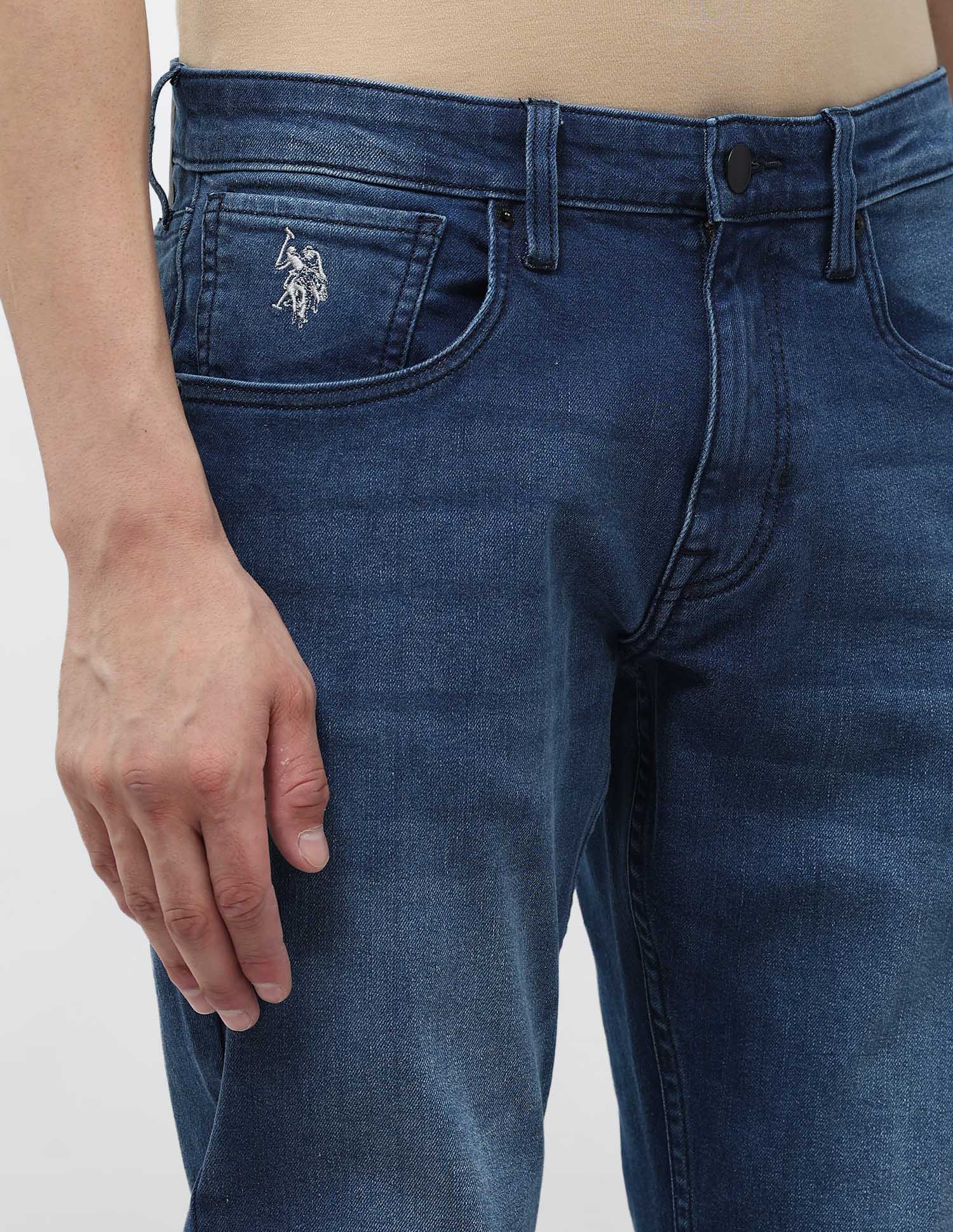 Brandon Slim Tapered Fit Blue Jeans Indigo - U.S. POLO ASSN. | Large