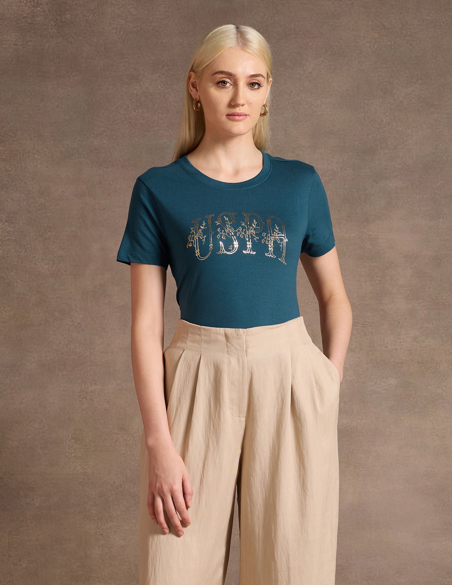 Regular Fit Embroidered Cotton T-Shirt Blue - U.S. POLO ASSN. | Large