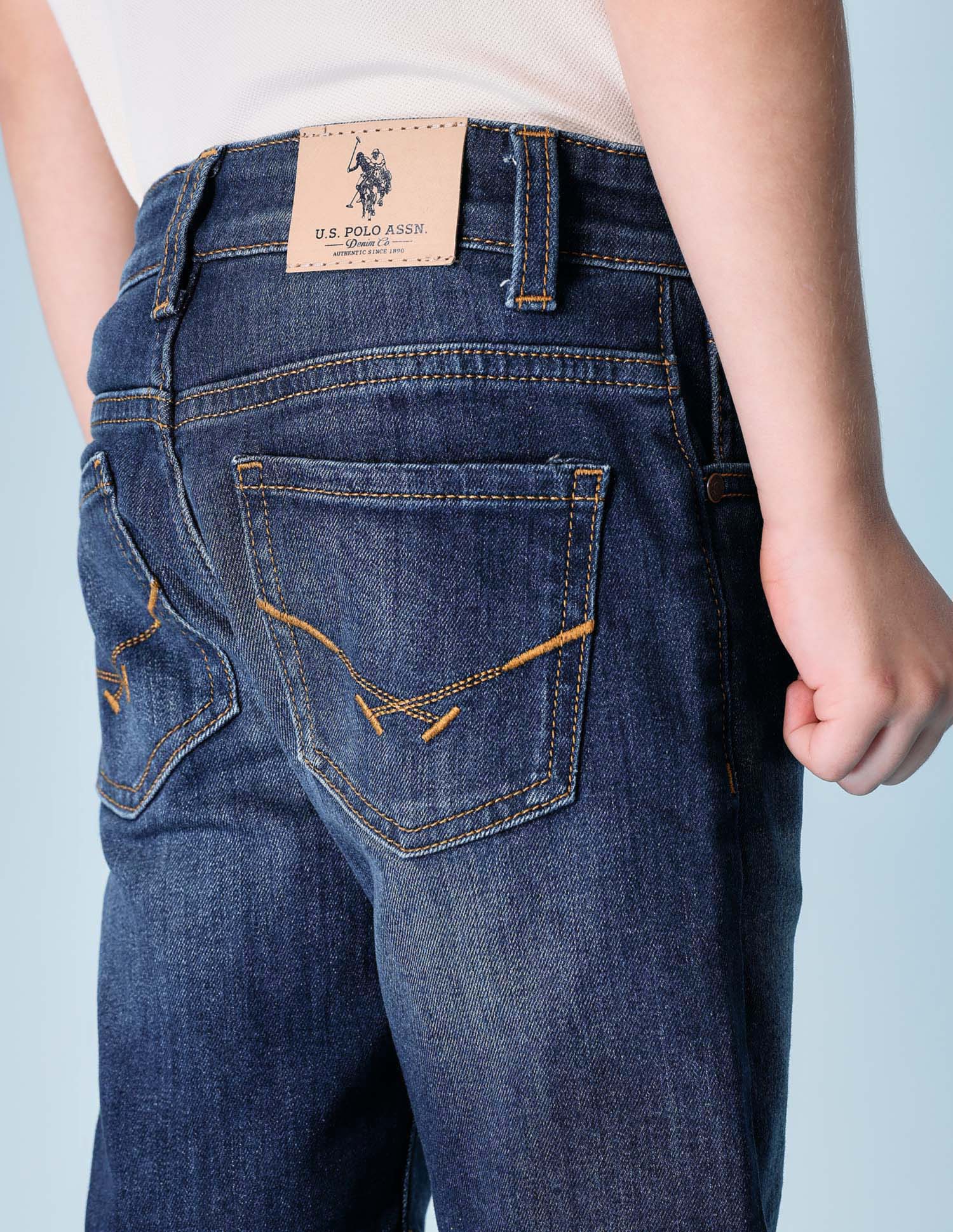 Boys Mid Rise Denim Shorts Dark Wash - U.S. POLO ASSN. | Large