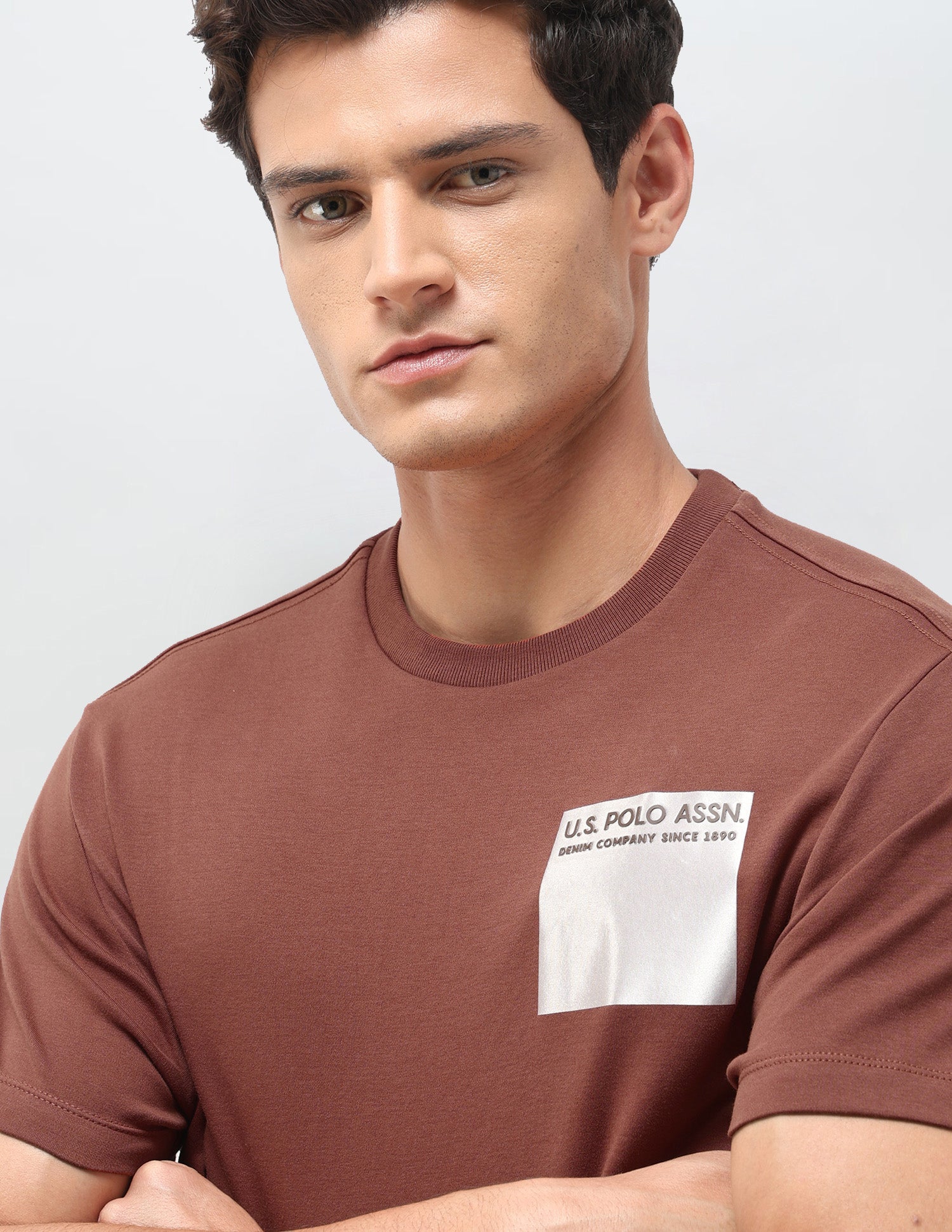Solid Slim Fit T-Shirt Rust - U.S. Polo Assn. India | Large