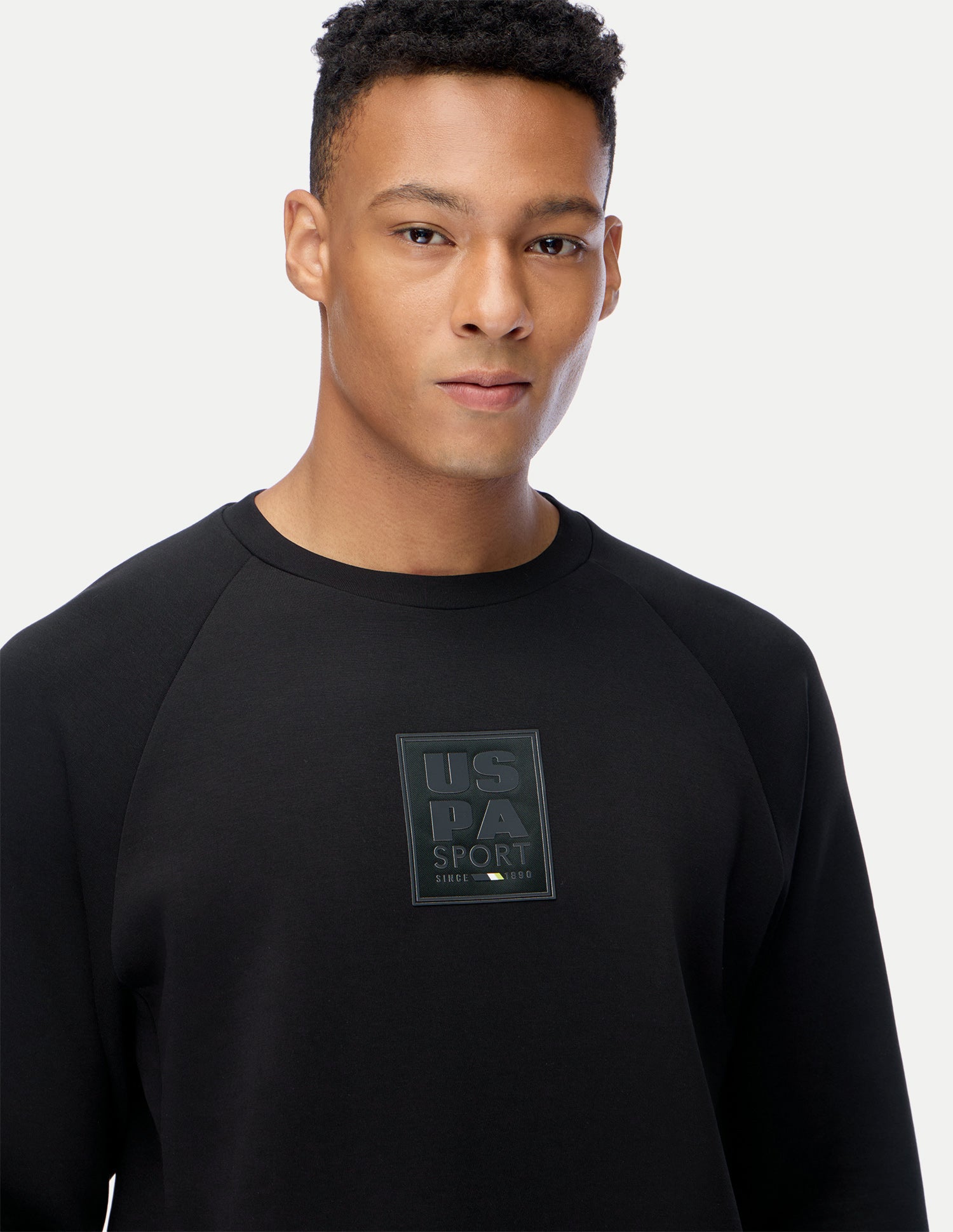 Solid Regular Fit Active Sweatshirt Black - U.S. Polo Assn. India | Large