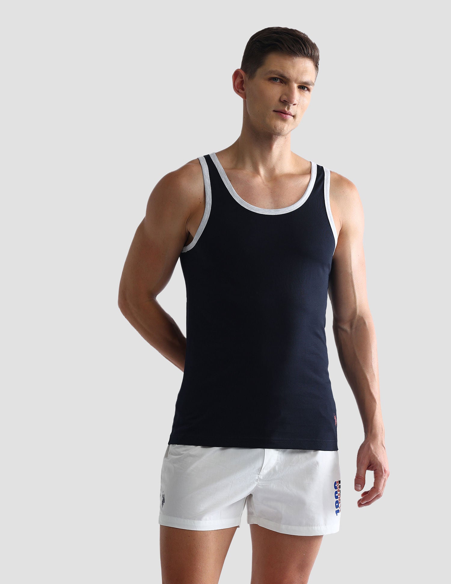 Contrast Binding Cotton OEV01 Vest - Pack Of 1 Navy - U.S. POLO ASSN. | Large