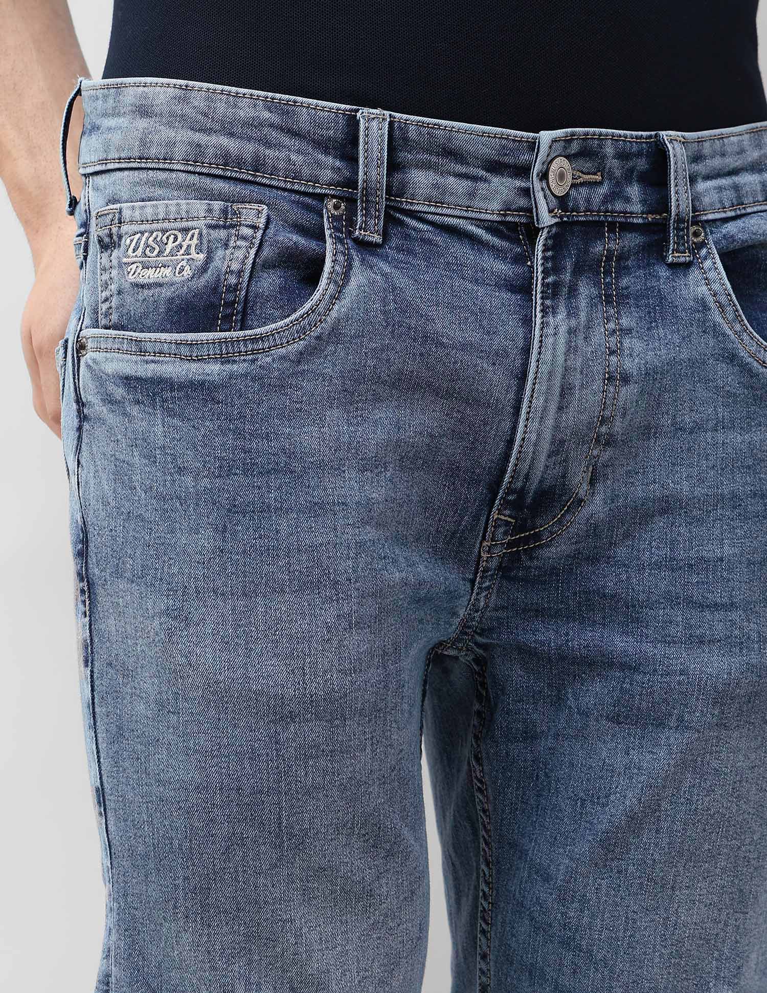 Harold Slim Straight Fit Blue Jeans Light Indigo - U.S. POLO ASSN. | Large