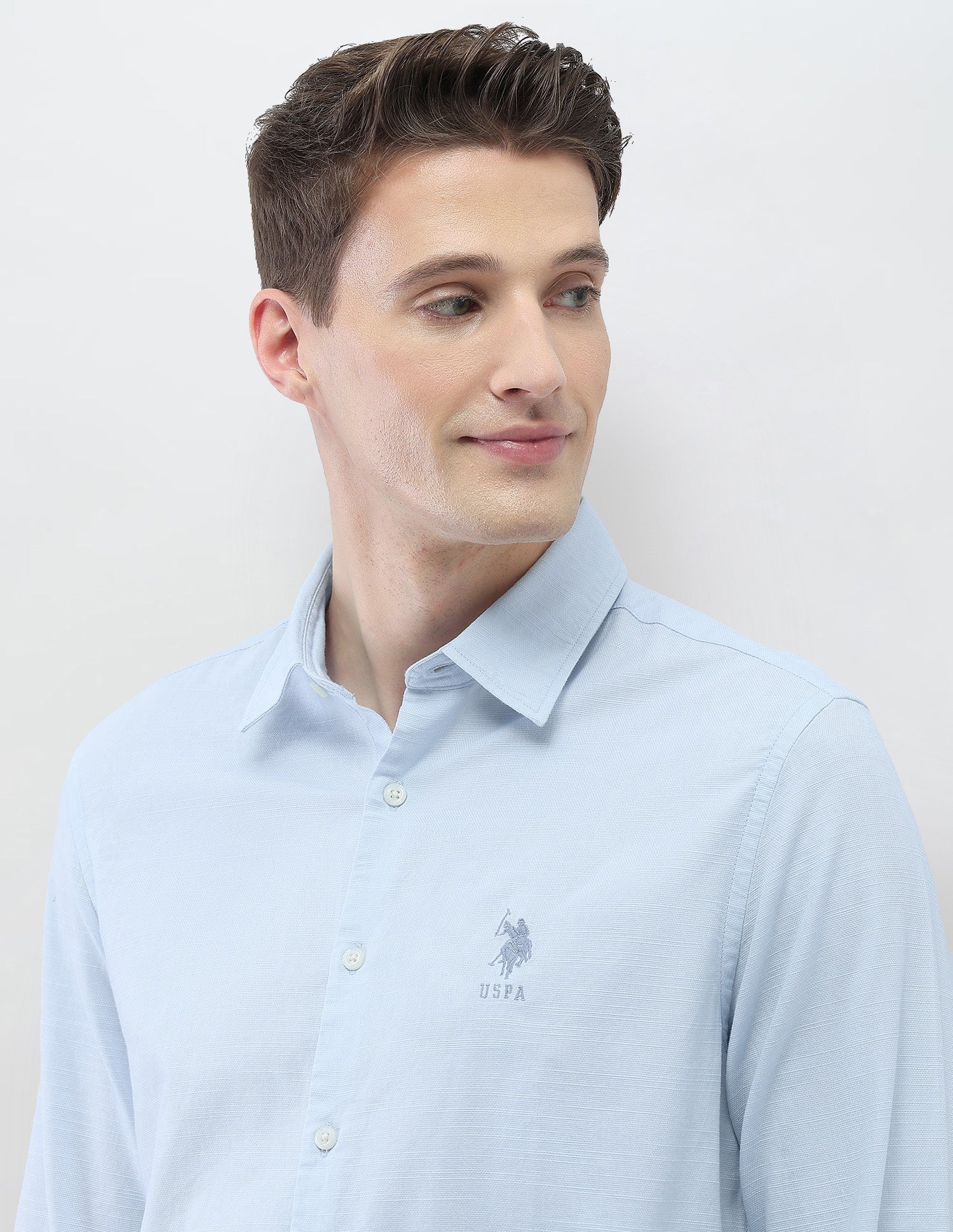 Motel On The Coast Regular Fit Shirt Light Blue - U.S. Polo Assn. India | Large