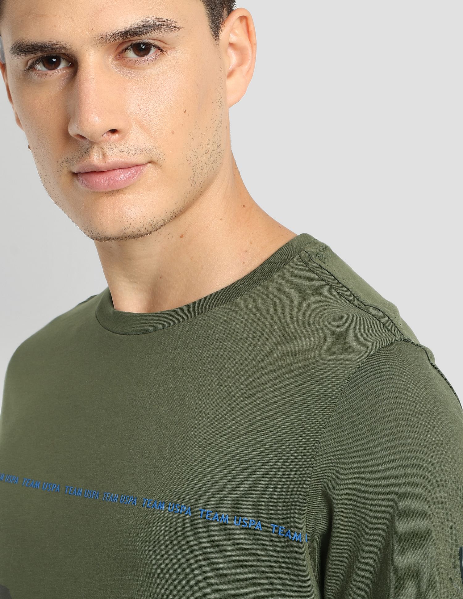 Linear Logo Sport T-Shirt Olive - U.S. Polo Assn. India | Large