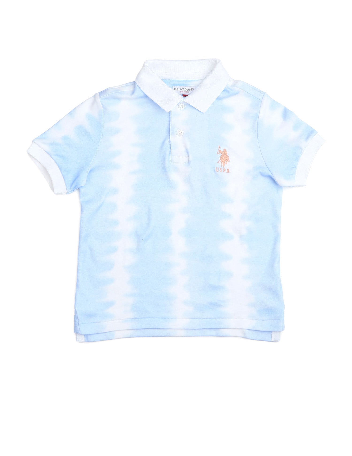 Boys All Over Printed Regular Fit Polo Shirt Light Blue - U.S. POLO ASSN. | Large