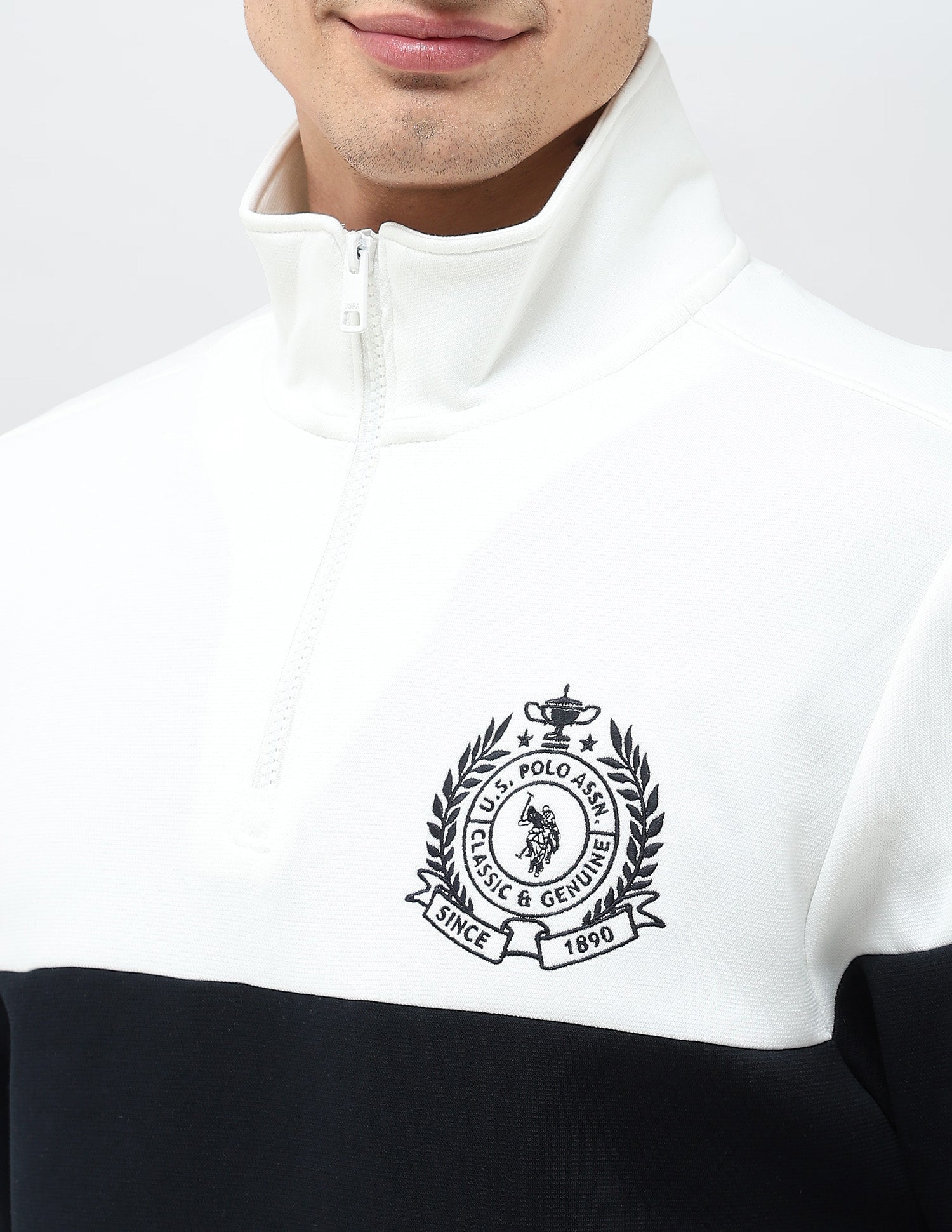 Colour Blocked Regular Fit Sweatshirt Navy - U.S. POLO ASSN. | Large