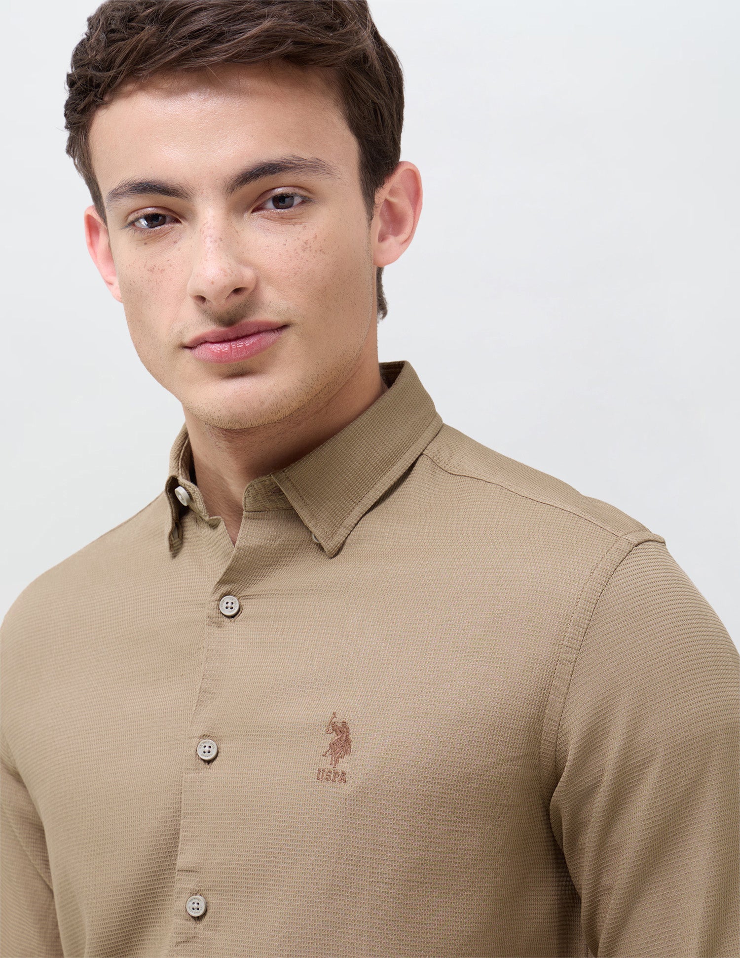Textured Dobby Shirt Bronze - U.S. Polo Assn. India | Large