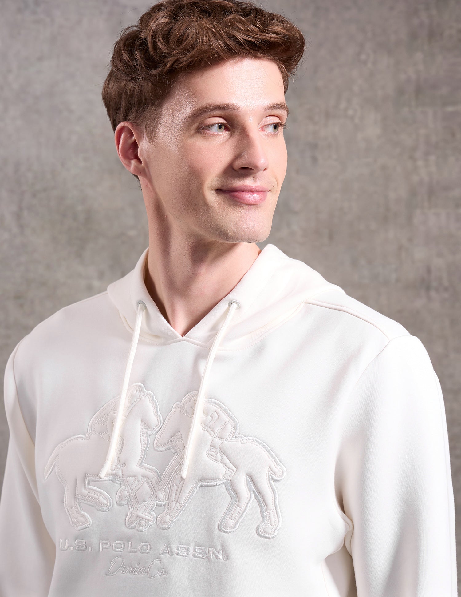 Graphic Embossed Black & Gold Sweatshirt Ecru - U.S. POLO ASSN. | Large