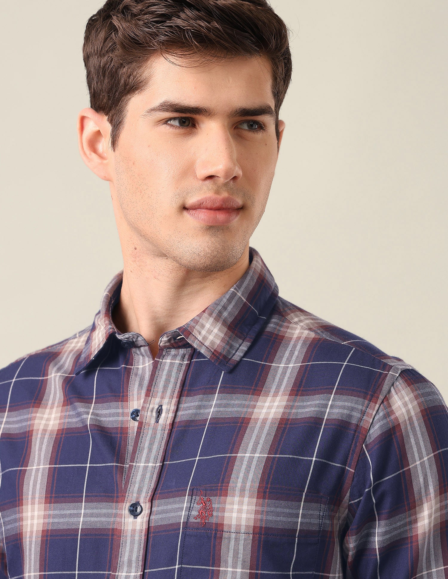 Tartan Checked Twill Shirt Navy - U.S. Polo Assn. India | Large