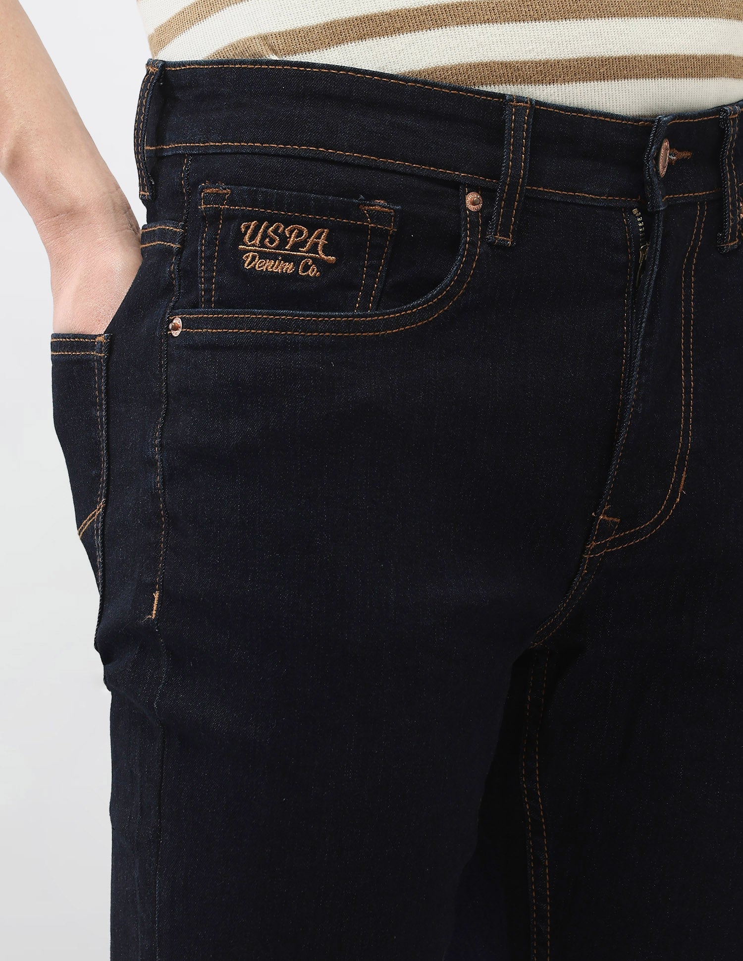 Mid Rise Harold Slim Straight Fit Jeans Dark Indigo - U.S. Polo Assn. India | Large