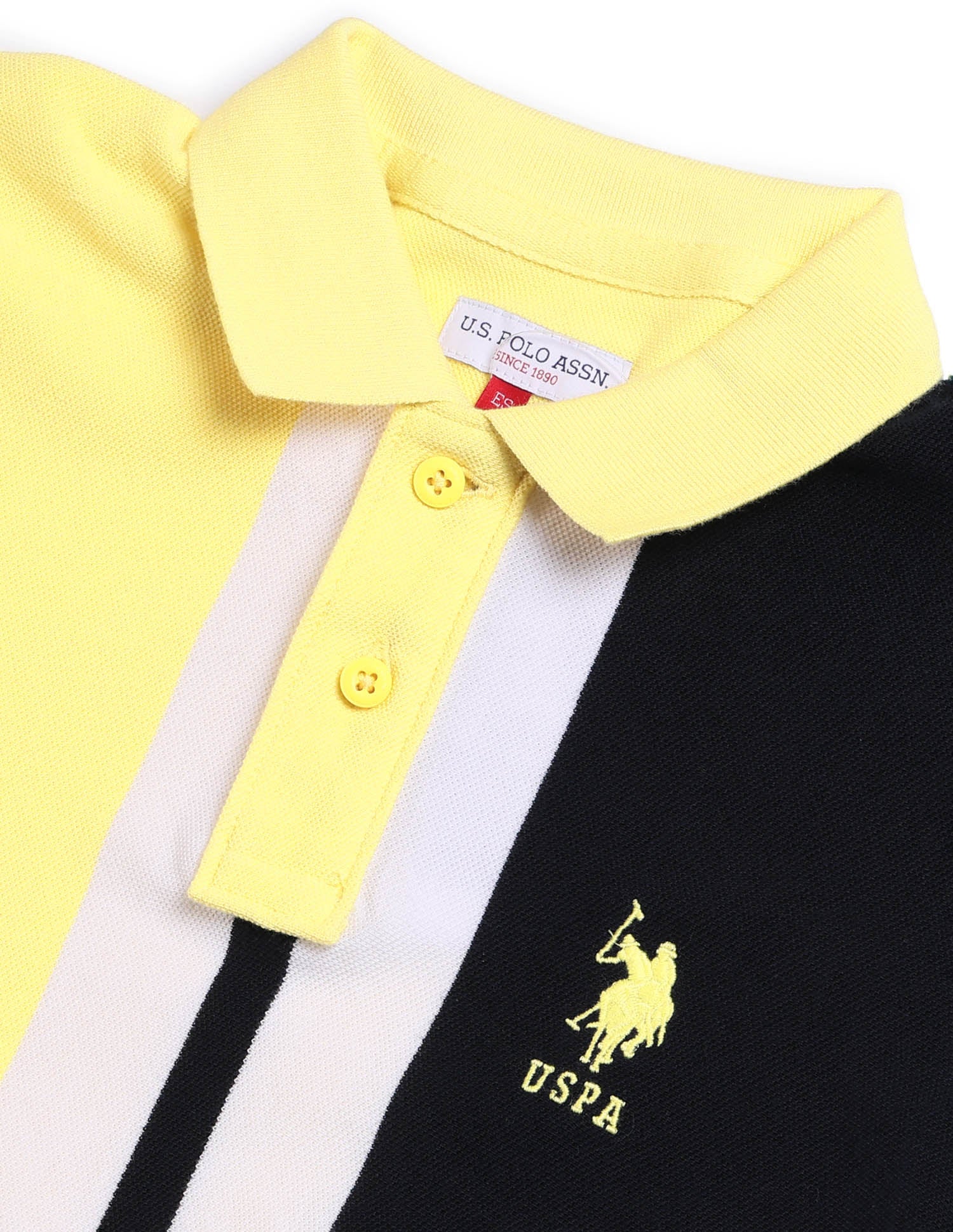 Boys Colour block Regular Fit Polo Shirt Light Yellow - U.S. POLO ASSN. | Large