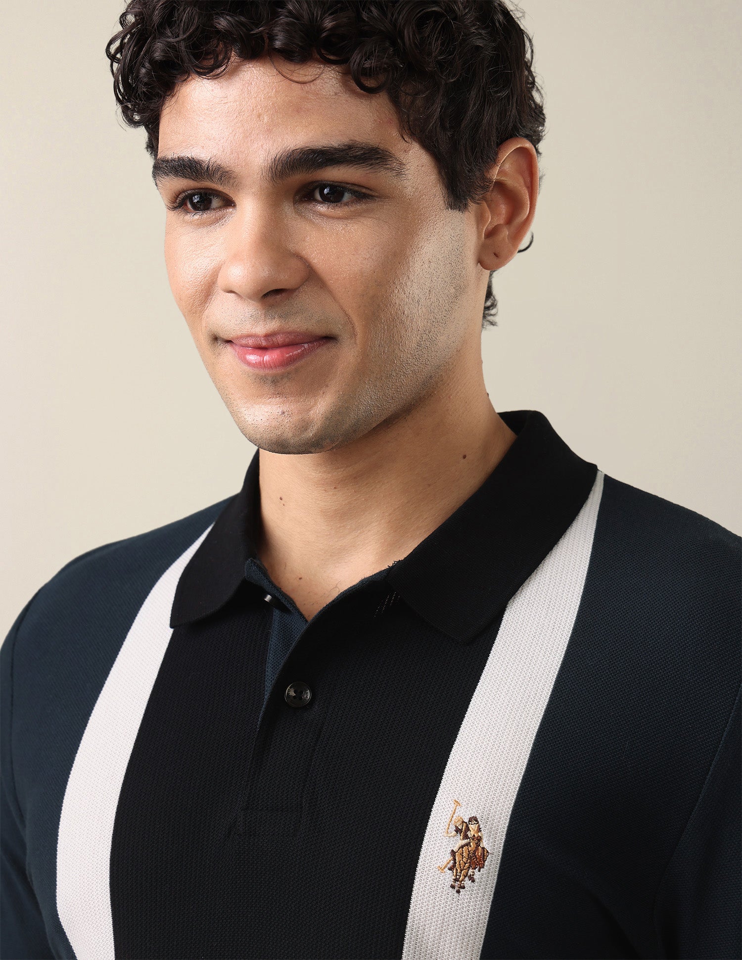 Vertical Striped Slim Fit Polo Shirt Black - U.S. Polo Assn. India | Large