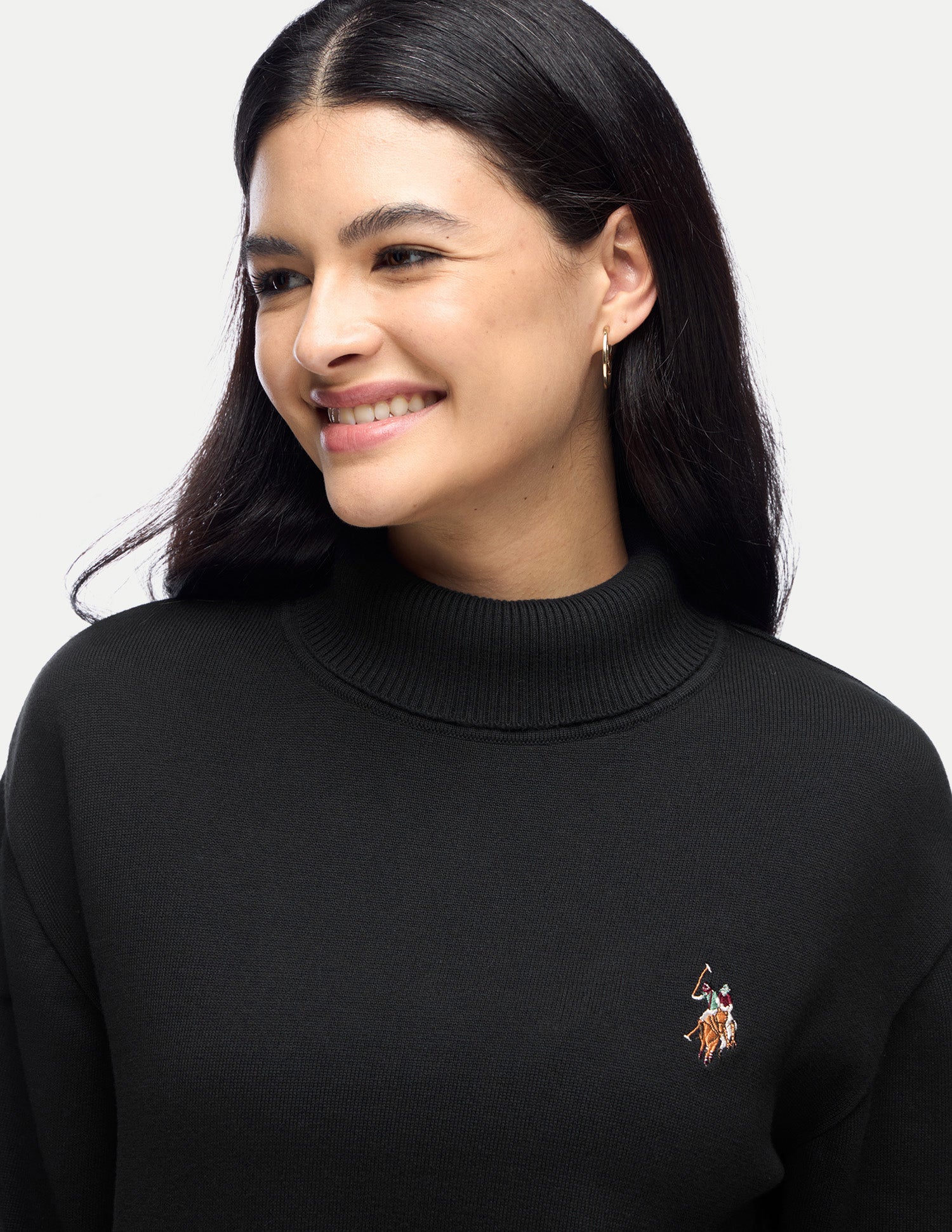 Solid Regular Fit Sweater Black - U.S. Polo Assn. India | Large