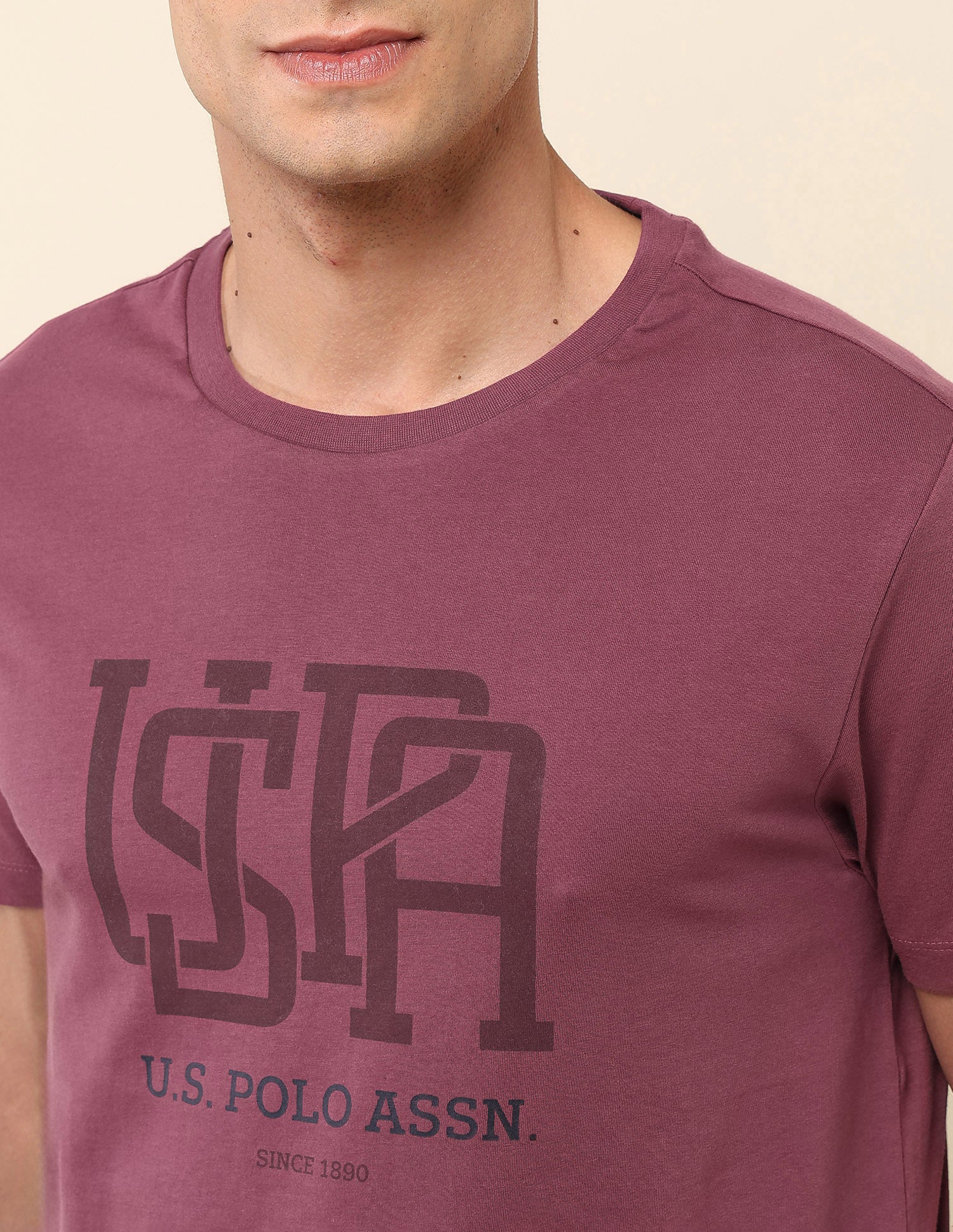Brand Printed Slim Fit T- Shirt Purple - U.S. POLO ASSN. | Large