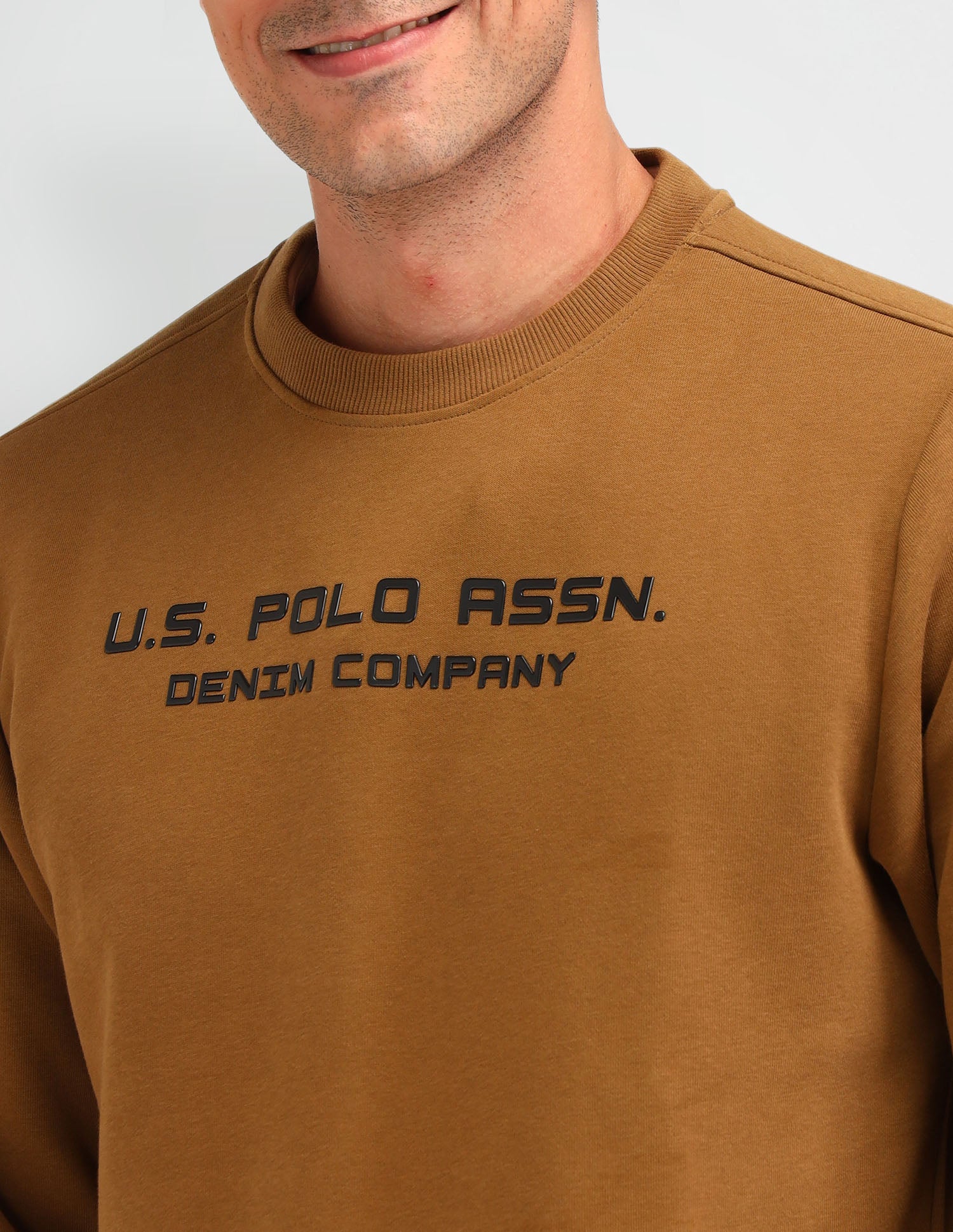 Brand Printed Regular Fit Sweatshirt Golden Khakhi - U.S. POLO ASSN. | Large