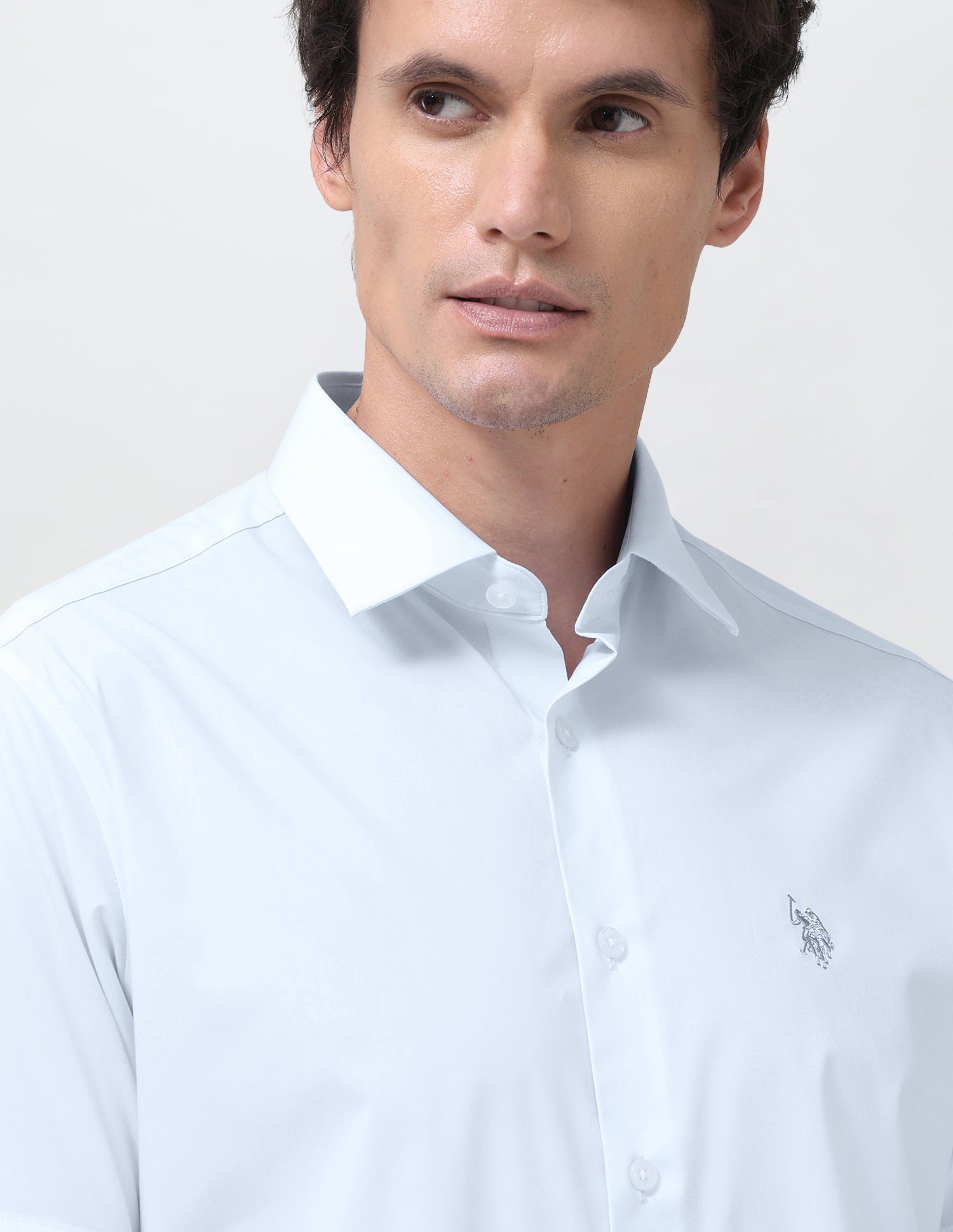 Solid Regular Fit Shirt Light Blue - U.S. Polo Assn. India | Large