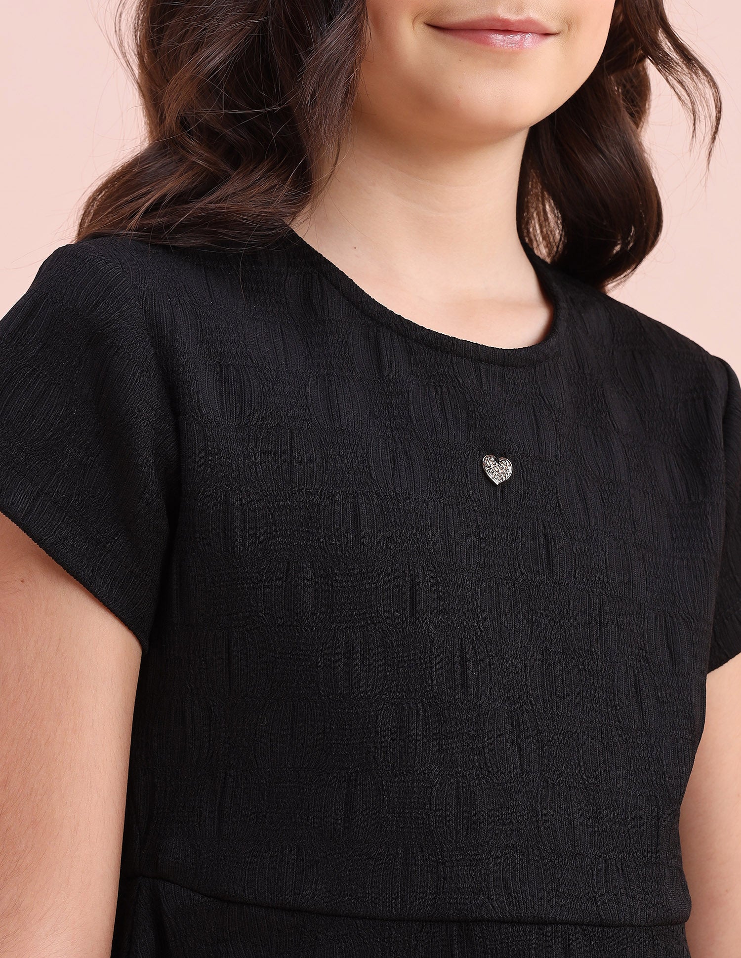 Girls Textured A-Line Dress Black - U.S. POLO ASSN. | Large