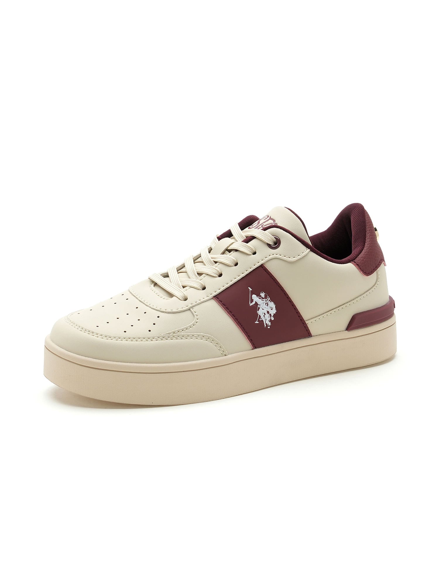 Women Metallic Logo Uno Sneakers Nude - U.S. Polo Assn. India | Large