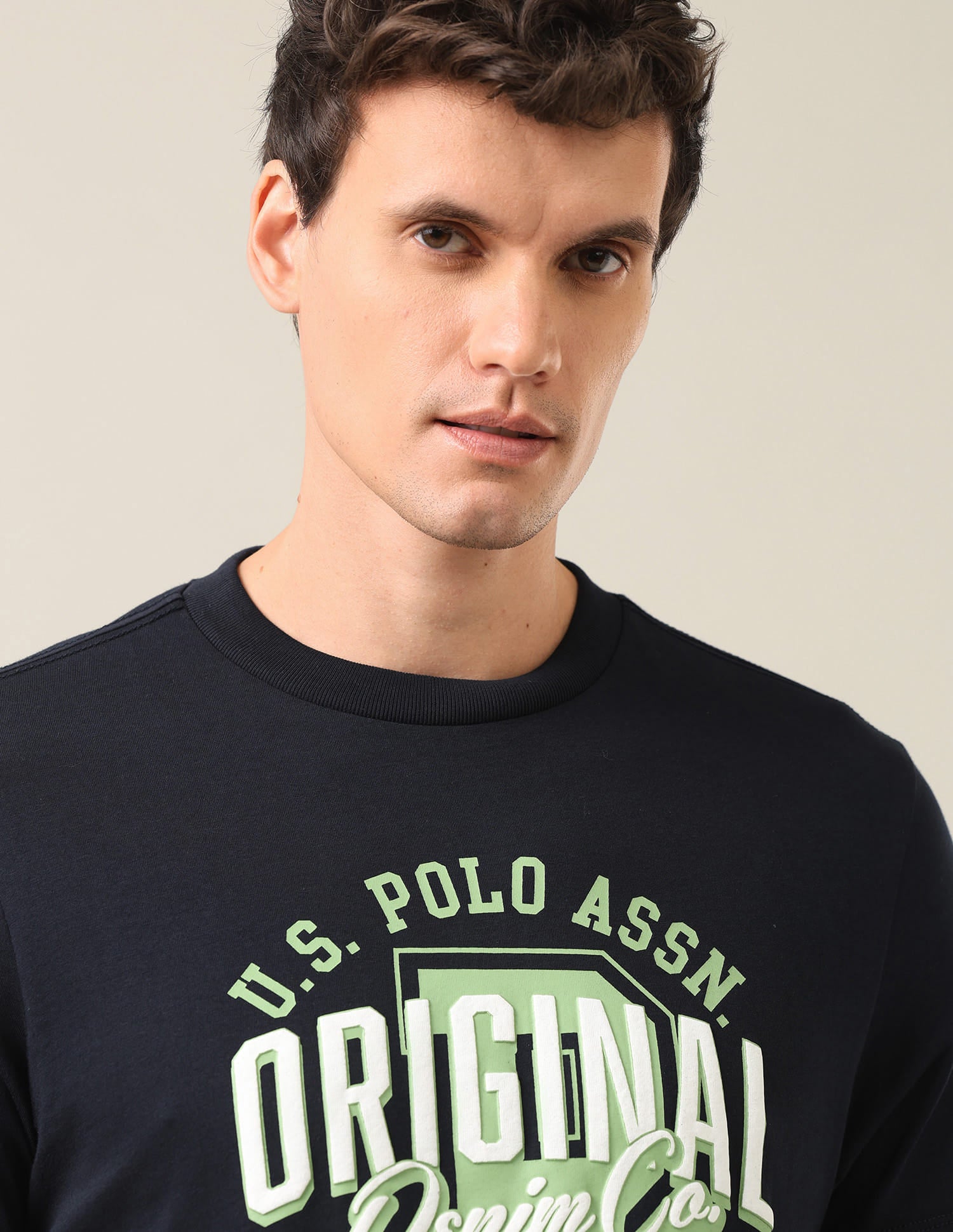 Graphic Printed Regular Fit T-Shirt Navy - U.S. Polo Assn. India | Large