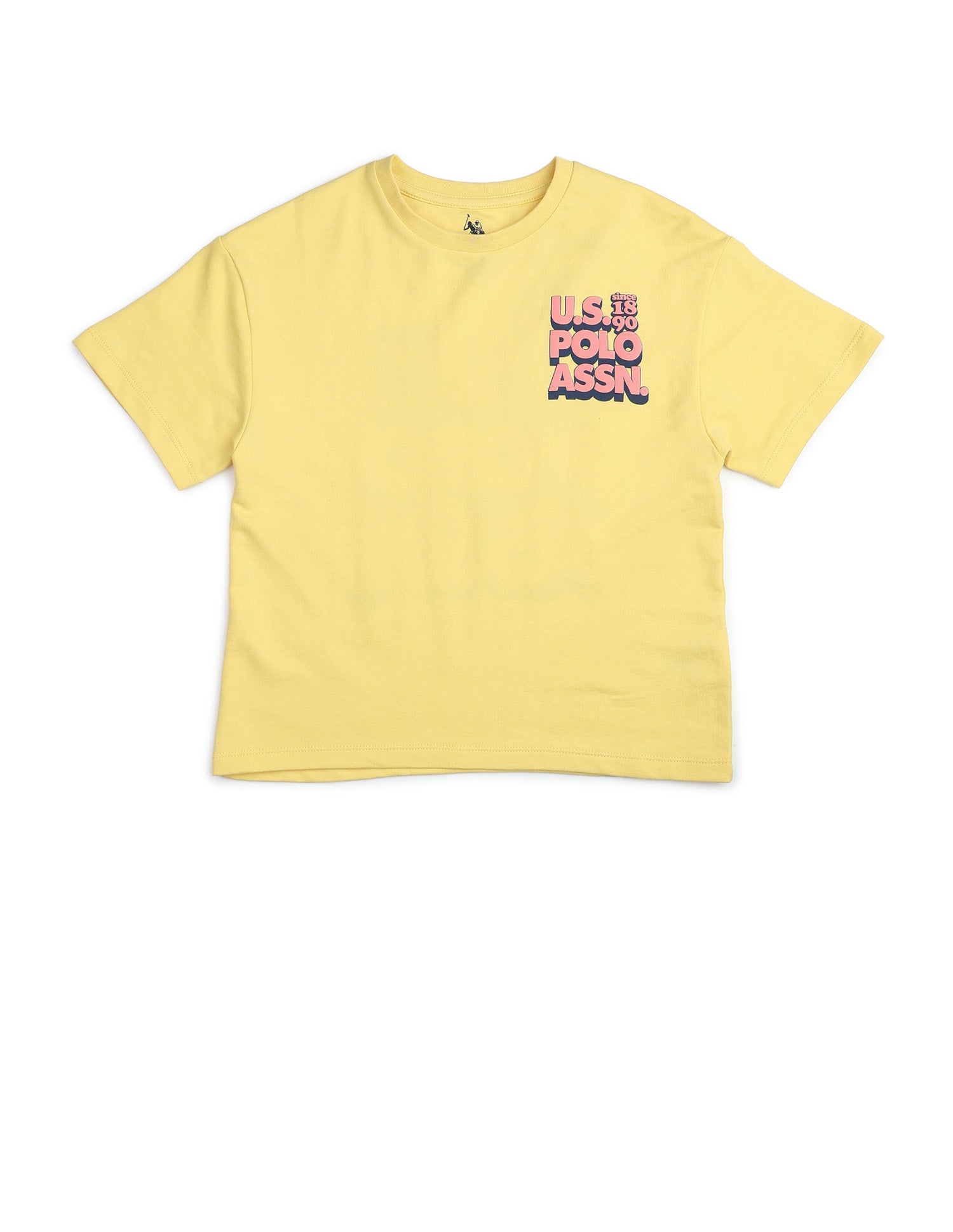 Boys Brand Printed Boxy Fit T Shirt Yellow - U.S. POLO ASSN. | Large