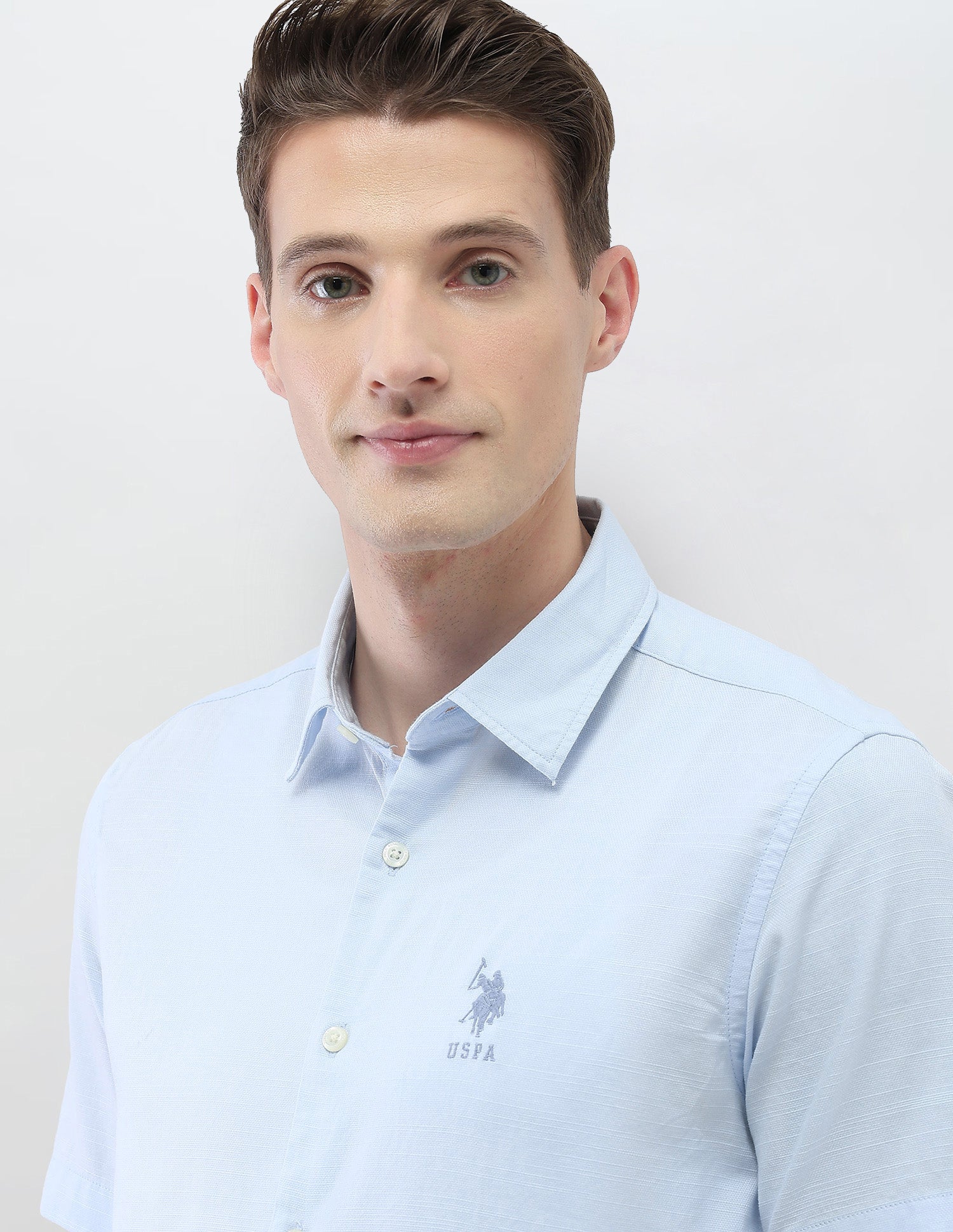 Solid Motel On The Coast Shirt Light Blue - U.S. Polo Assn. India | Large