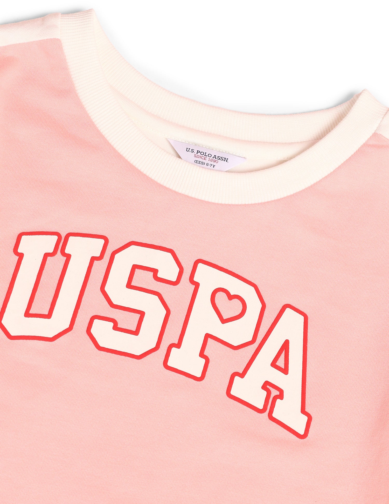 Girls Brand Printed Regular Fit Sweatshirt Light Pink - U.S. POLO ASSN. | Large
