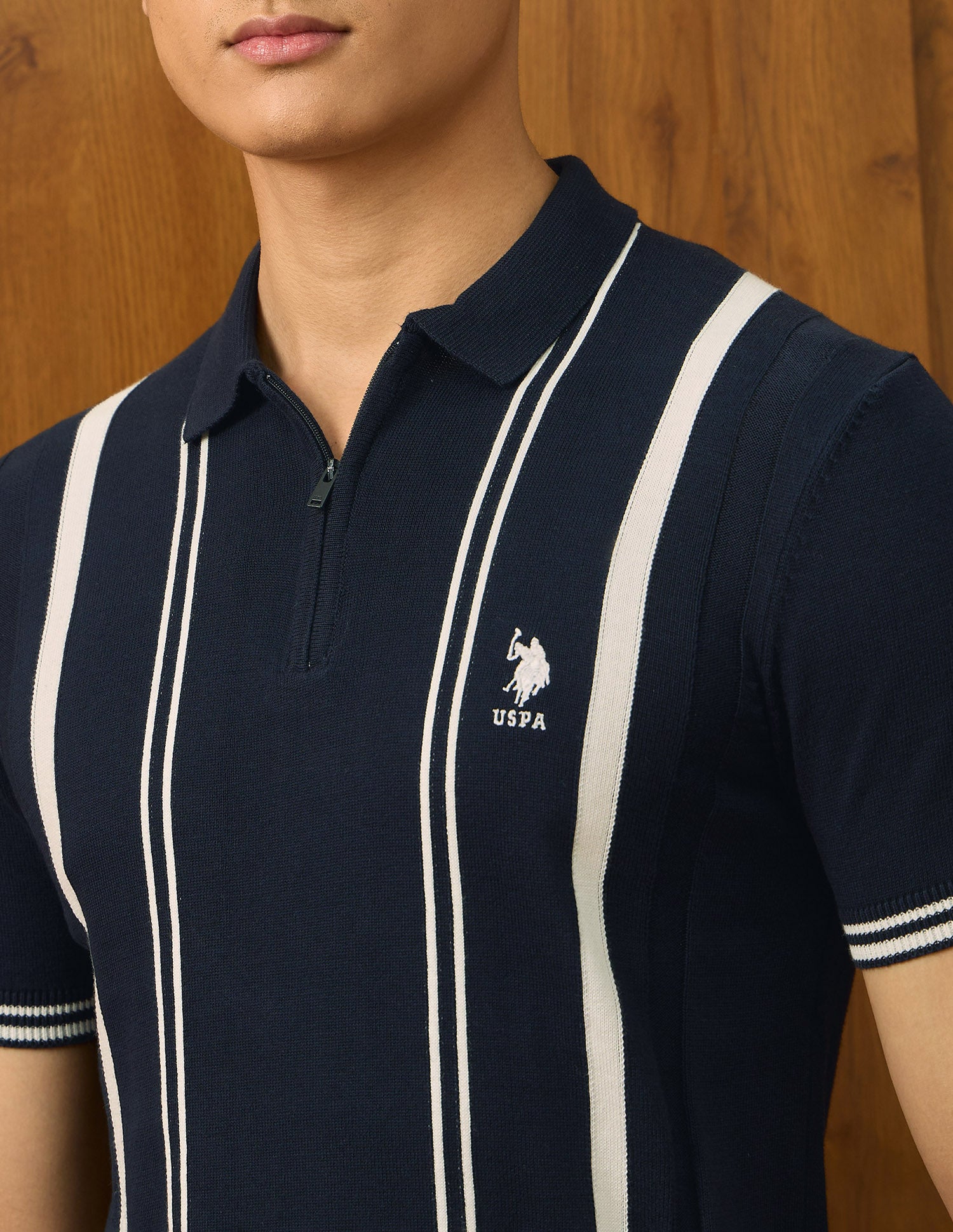 Pure Cotton Varsity Polo Shirt Navy - U.S. POLO ASSN. | Large