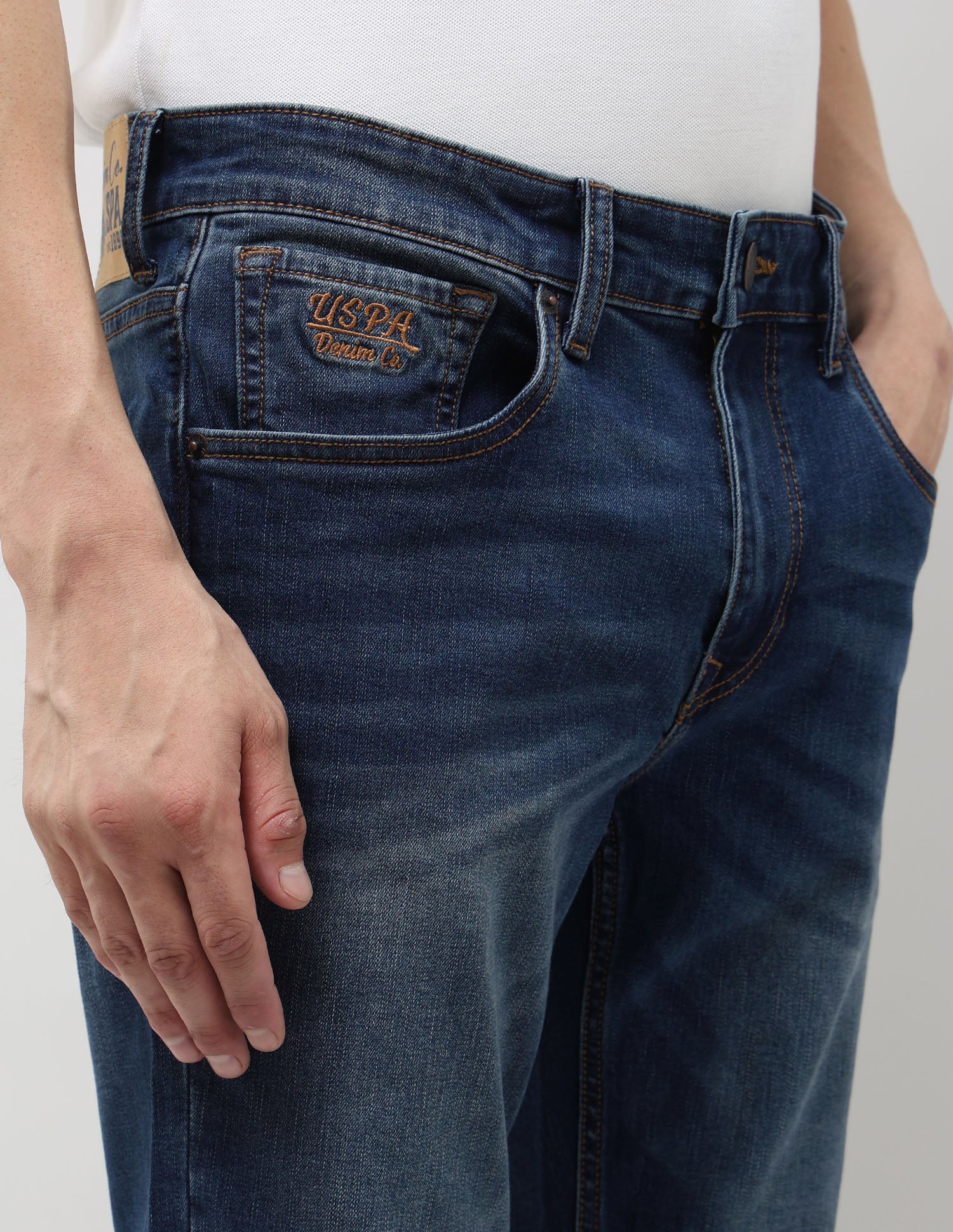 Brandon Slim Tapered Fit Blue Jeans Indigo - U.S. POLO ASSN. | Large